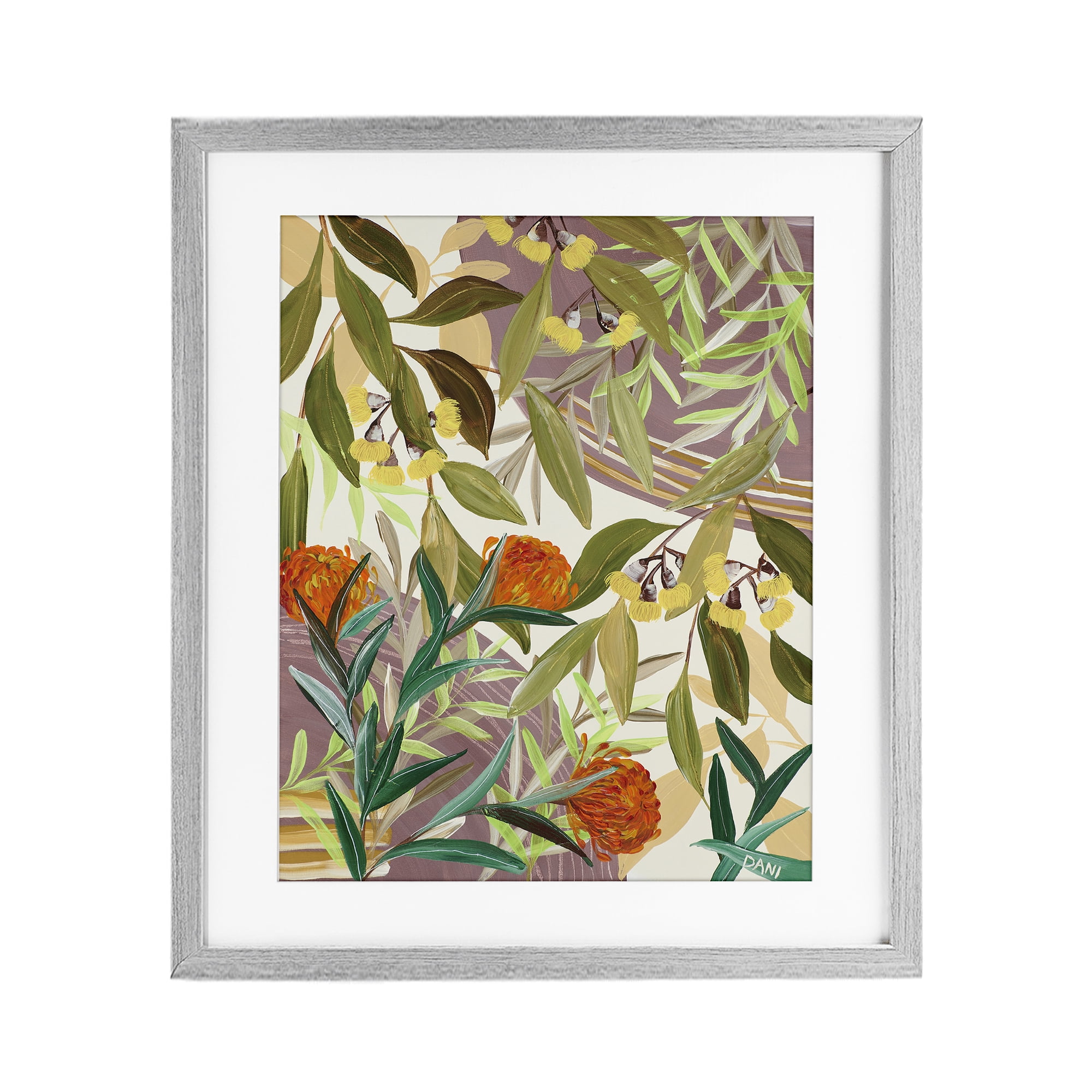 Stupell Industries Walk With Me Blooms Gray Framed Print Under Glass, design by Dani Heyward