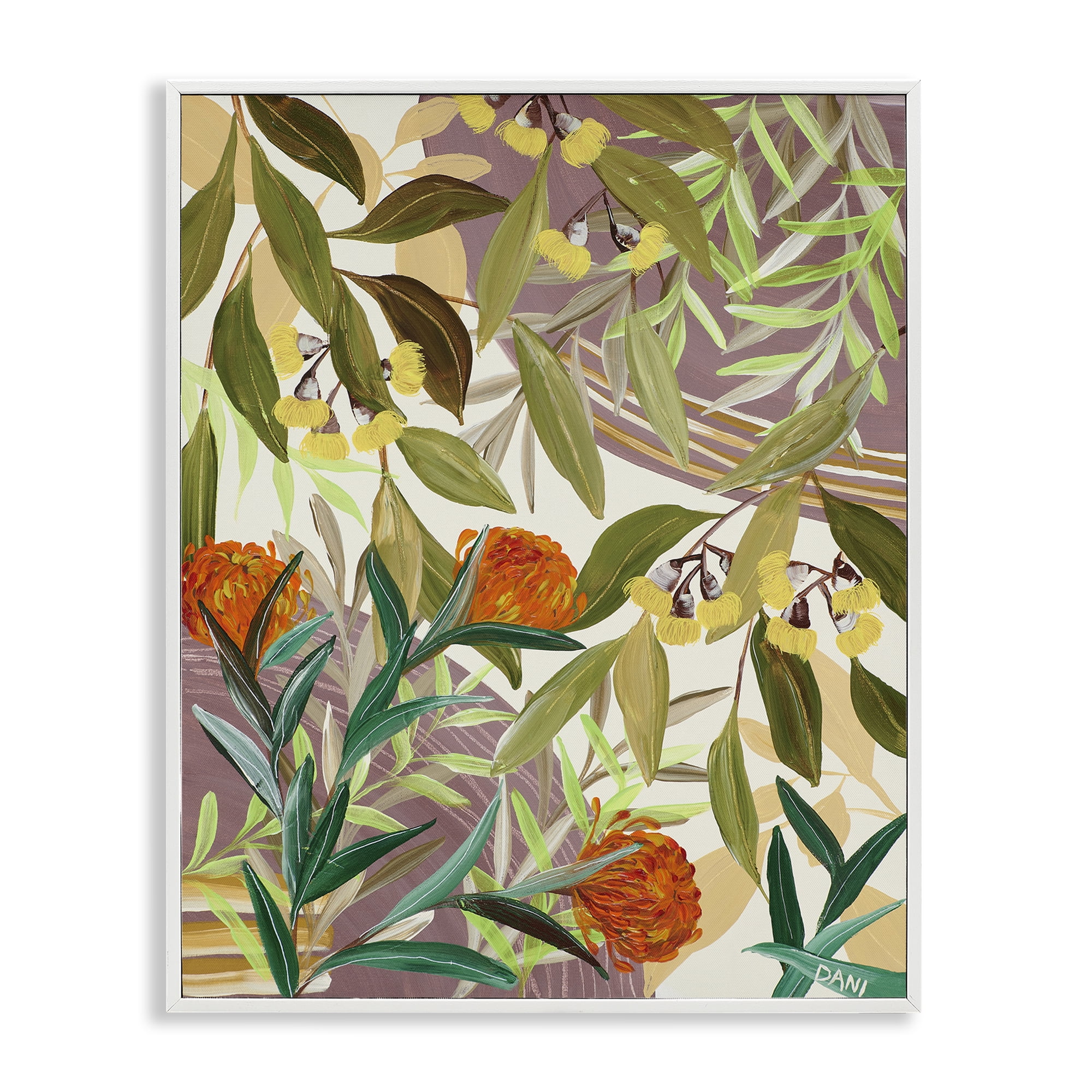 Stupell Industries Walk With Me Blooms White Framed Giclee Art, design by Dani Heyward