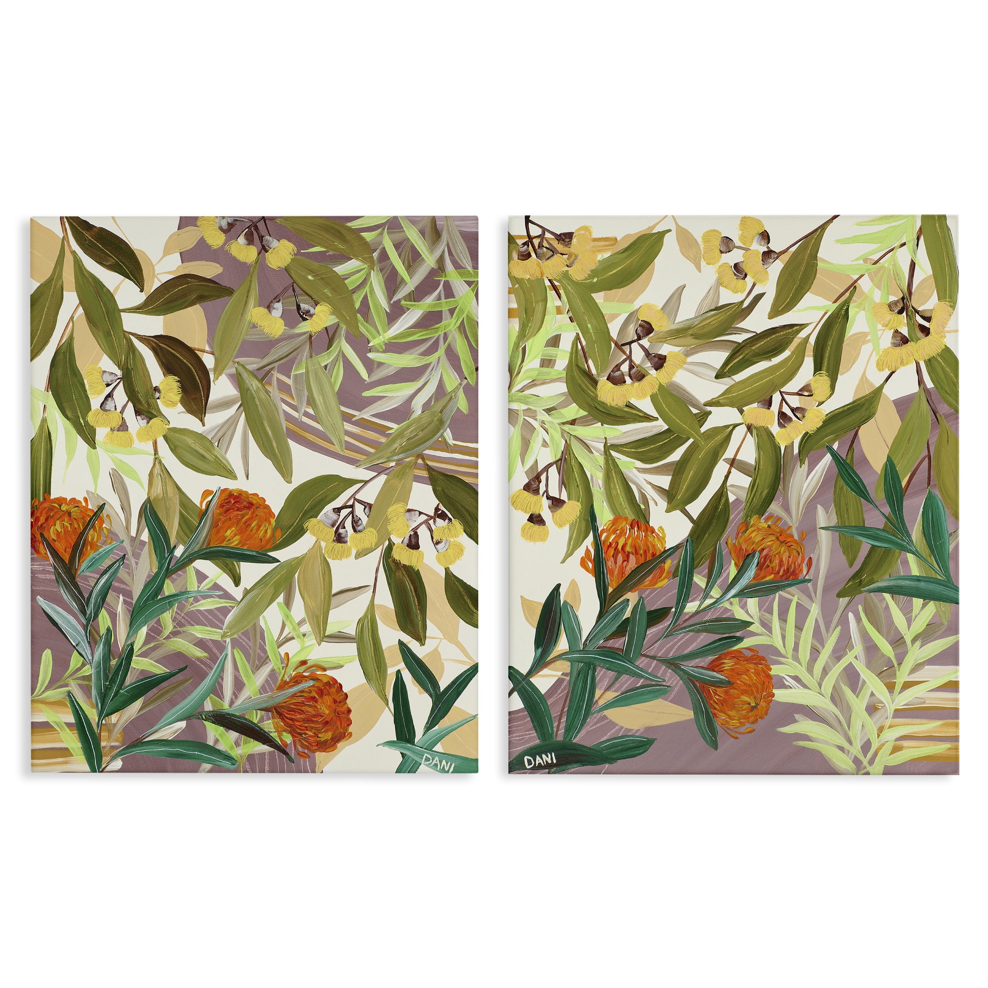 Stupell Industries Walk With Me Botanicals 2 Piece Canvas Wall Art Set, design by Dani Heyward