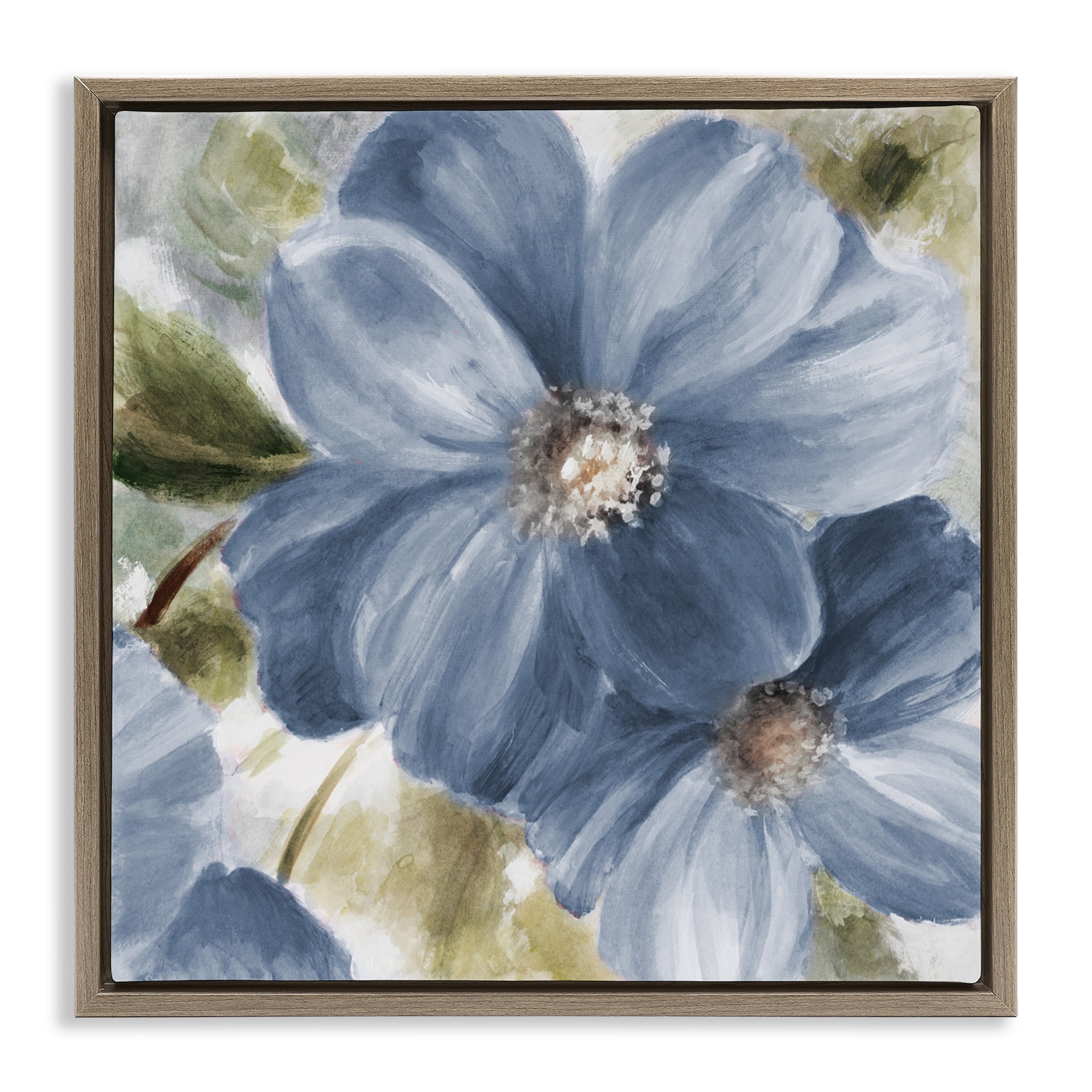 Stupell Industries Walk in Blue Beauty Brown Framed Floater Canvas Wall Art, design by Lanie Loreth