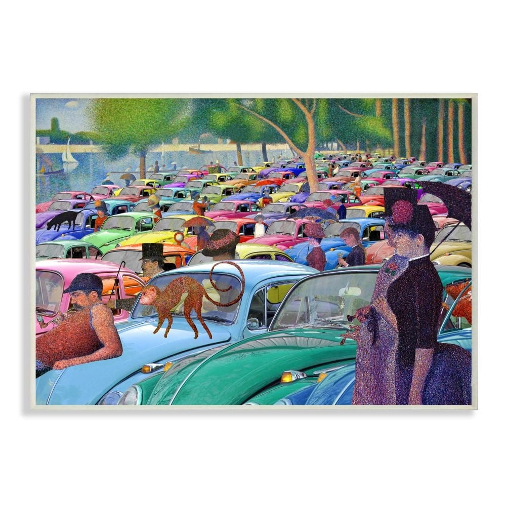 Stupell Industries Walk in the Car Park Traditional Painting Parody Wall Plaque Design by Barry Kite, 10" x 15"