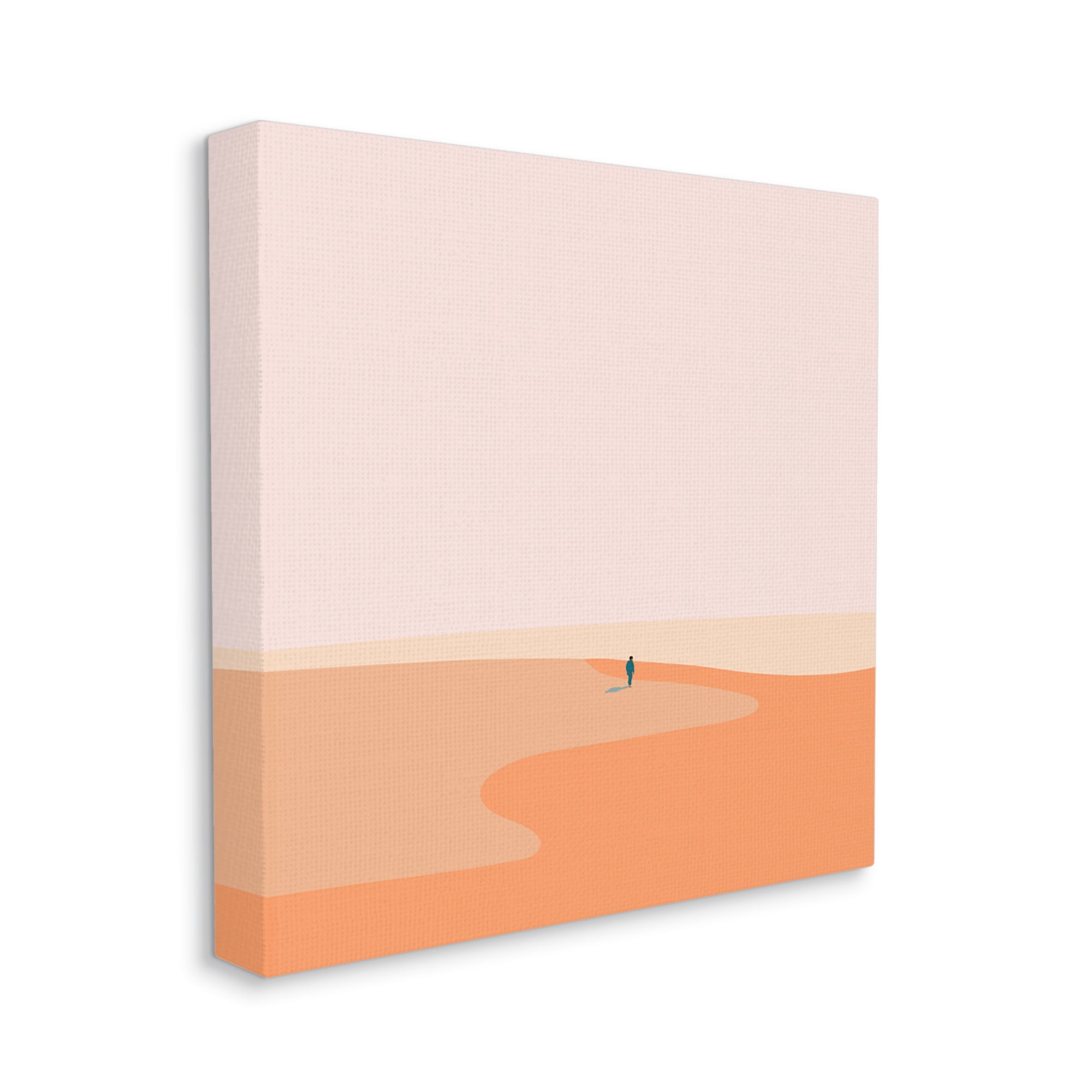 Stupell Industries Walking Desert Landscape Soft Orange Pink Canvas Wall Art, 30 x 30, Design by Victoria Kukla