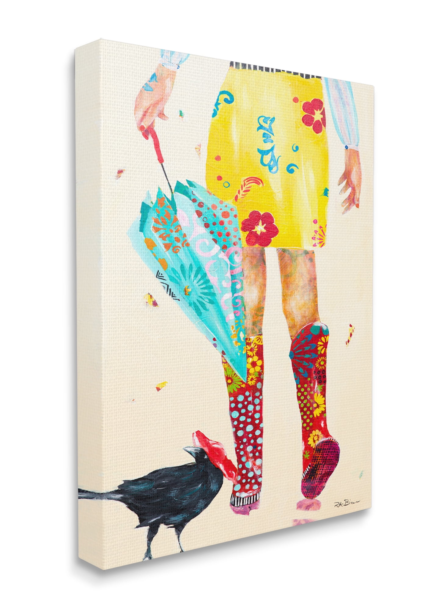 Stupell Industries Walking In Rainboots Cheerful Vibrant Pattern Canvas Wall Art, 30 x 40, Design by Pamela K. Beer