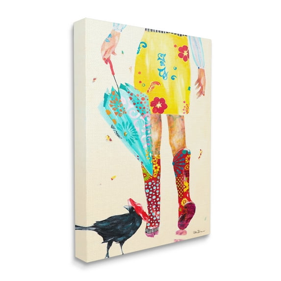 Stupell Industries Walking In Rainboots Cheerful Vibrant Pattern Canvas Wall Art, 30 x 40, Design by Pamela K. Beer