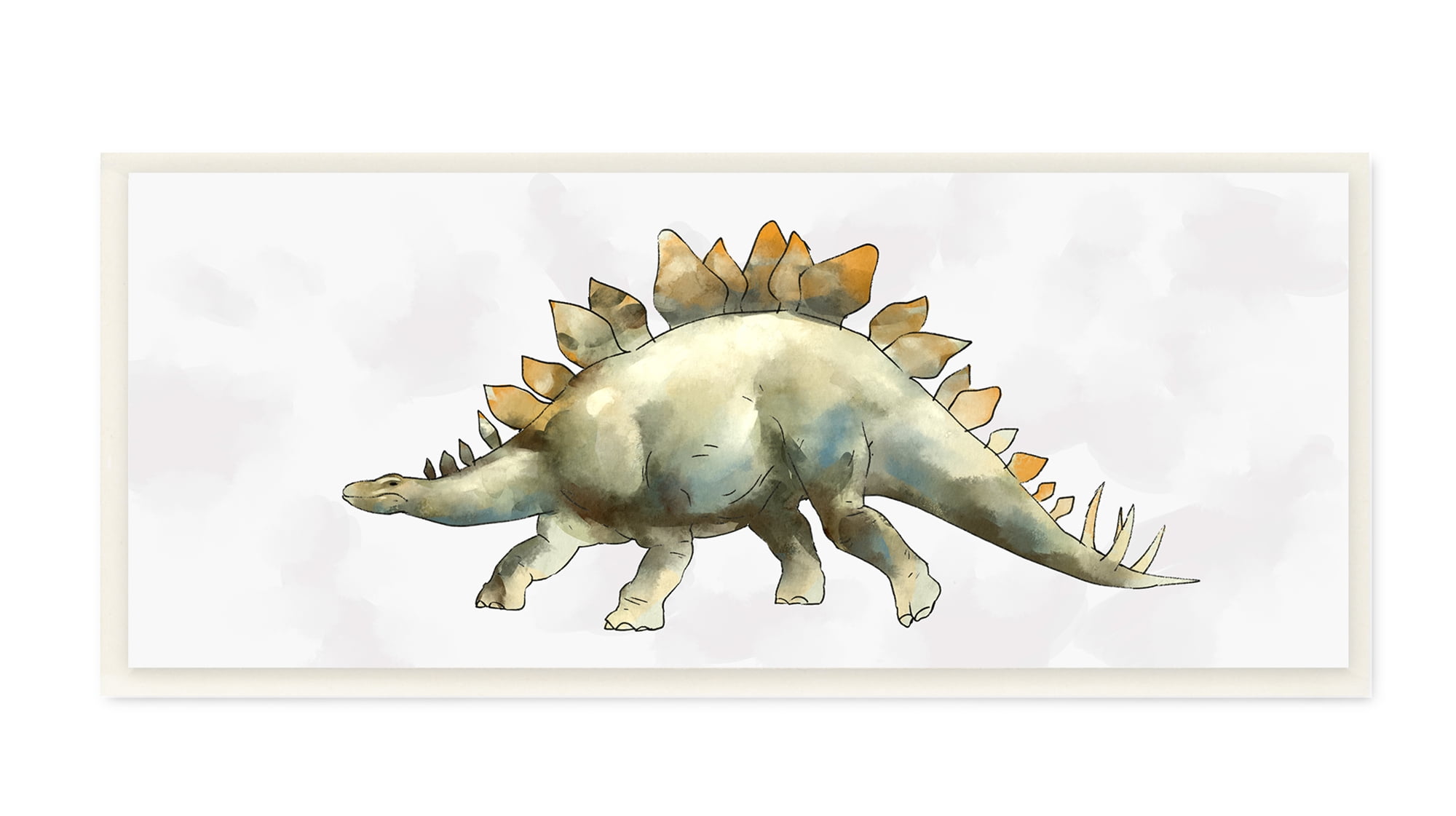 Stupell Industries Walking Stegosaurus Green Dinosaur Playful Reptile Wall Plaque, 7 x 17, Design by Ziwei Li