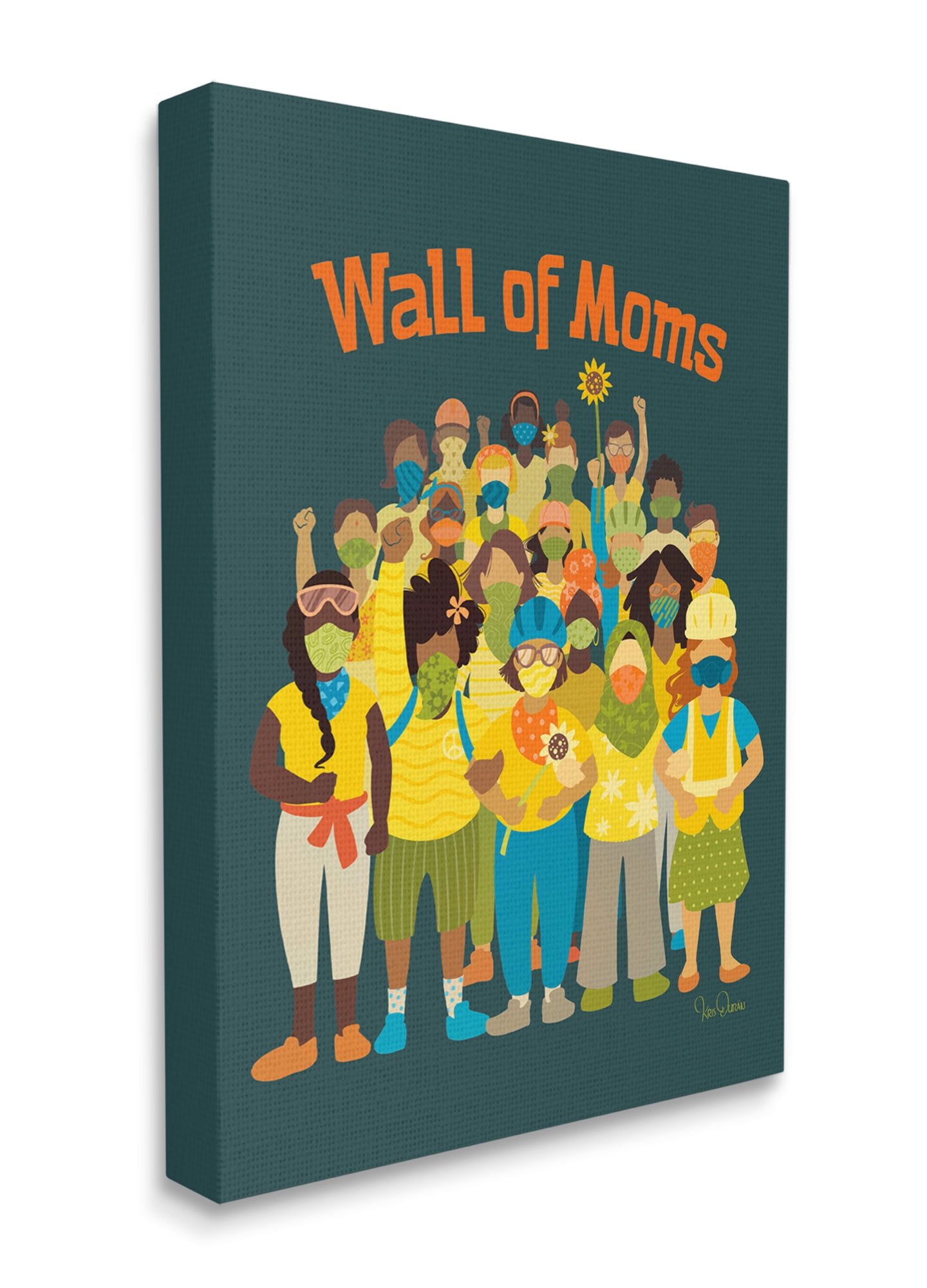 Stupell Industries Wall of Moms Illustration Social Justice Statement Canvas Wall Art, 16 x 20, Design by Kris Duran