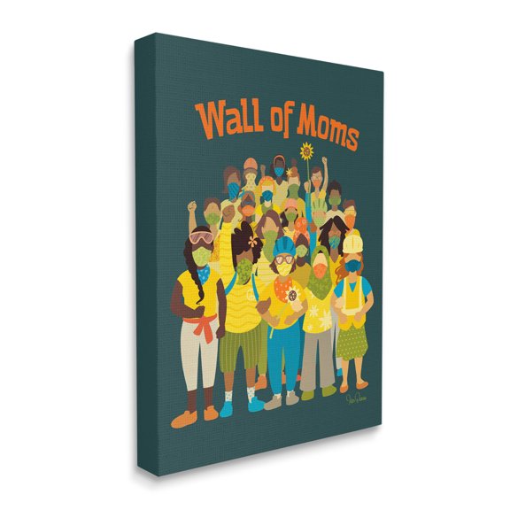 Stupell Industries Wall of Moms Illustration Social Justice Statement Canvas Wall Art, 36 x 48, Design by Kris Duran