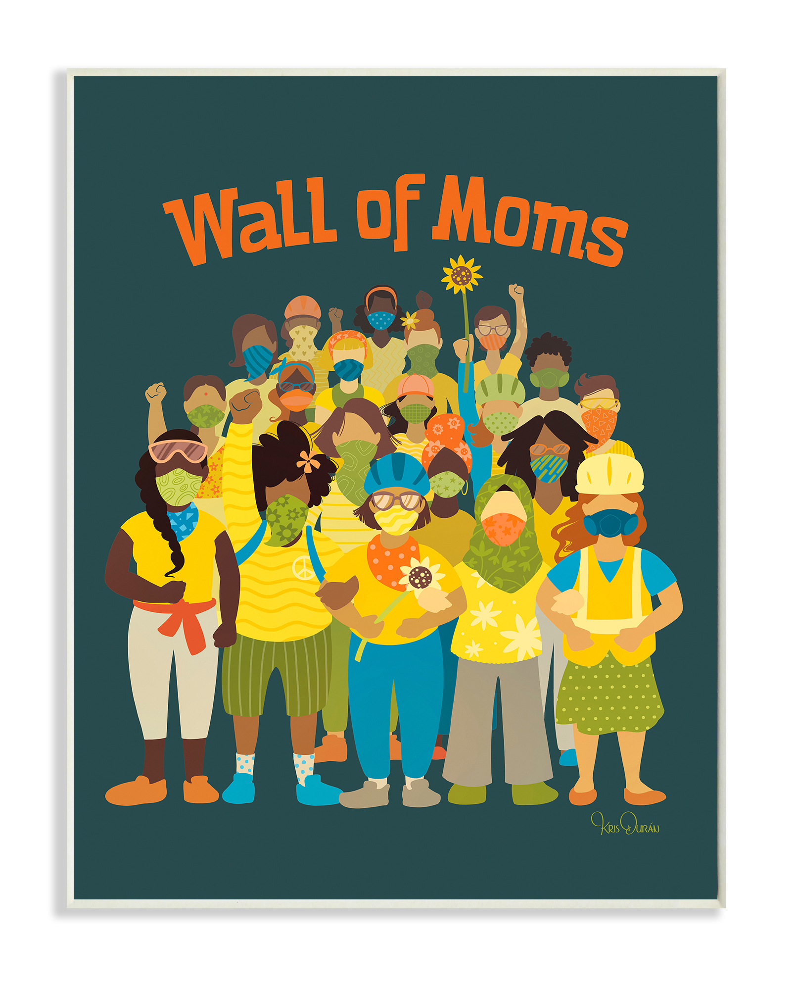 Stupell Industries Wall of Moms Illustration Social Justice Statement Wall Plaque, 10 x 15, Design by Kris Duran
