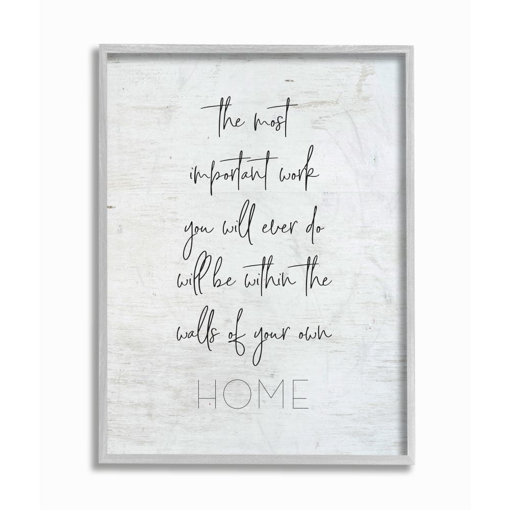 Stupell Industries Walls Of Your Home Family Inspirational Word On Wood Texture Design Gray Farmhouse Rustic Framed Giclee Texturized Art by Lettered and Lined