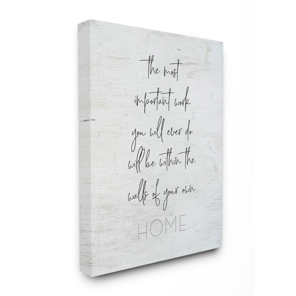 Stupell Industries Walls Of Your Home Family Inspirational Word On Wood Texture Design Canvas Wall Art by Lettered and Lined