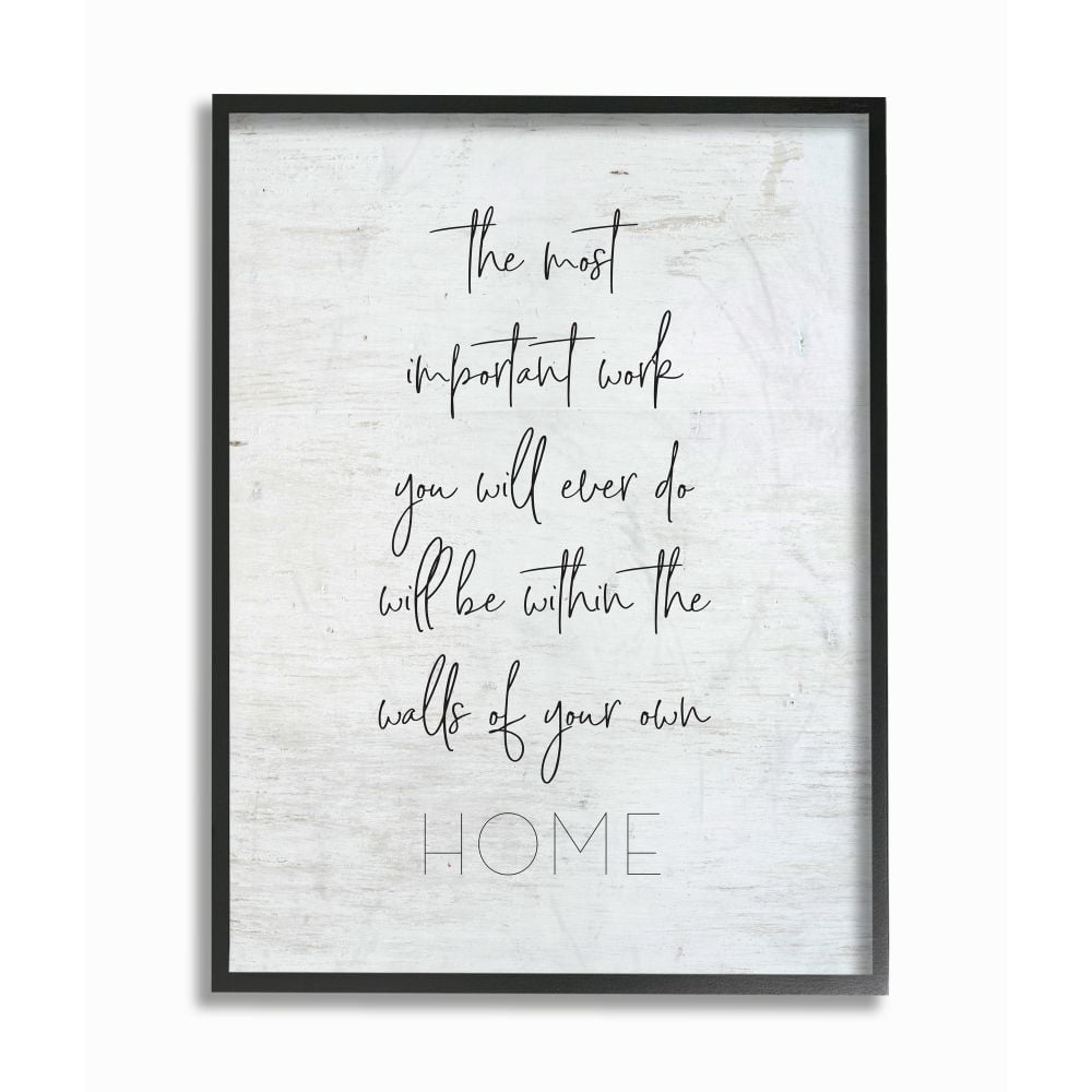 Stupell Industries Walls Of Your Home Family Inspirational Word On Wood Texture Design Framed Giclee Texturized Art by Lettered and Lined