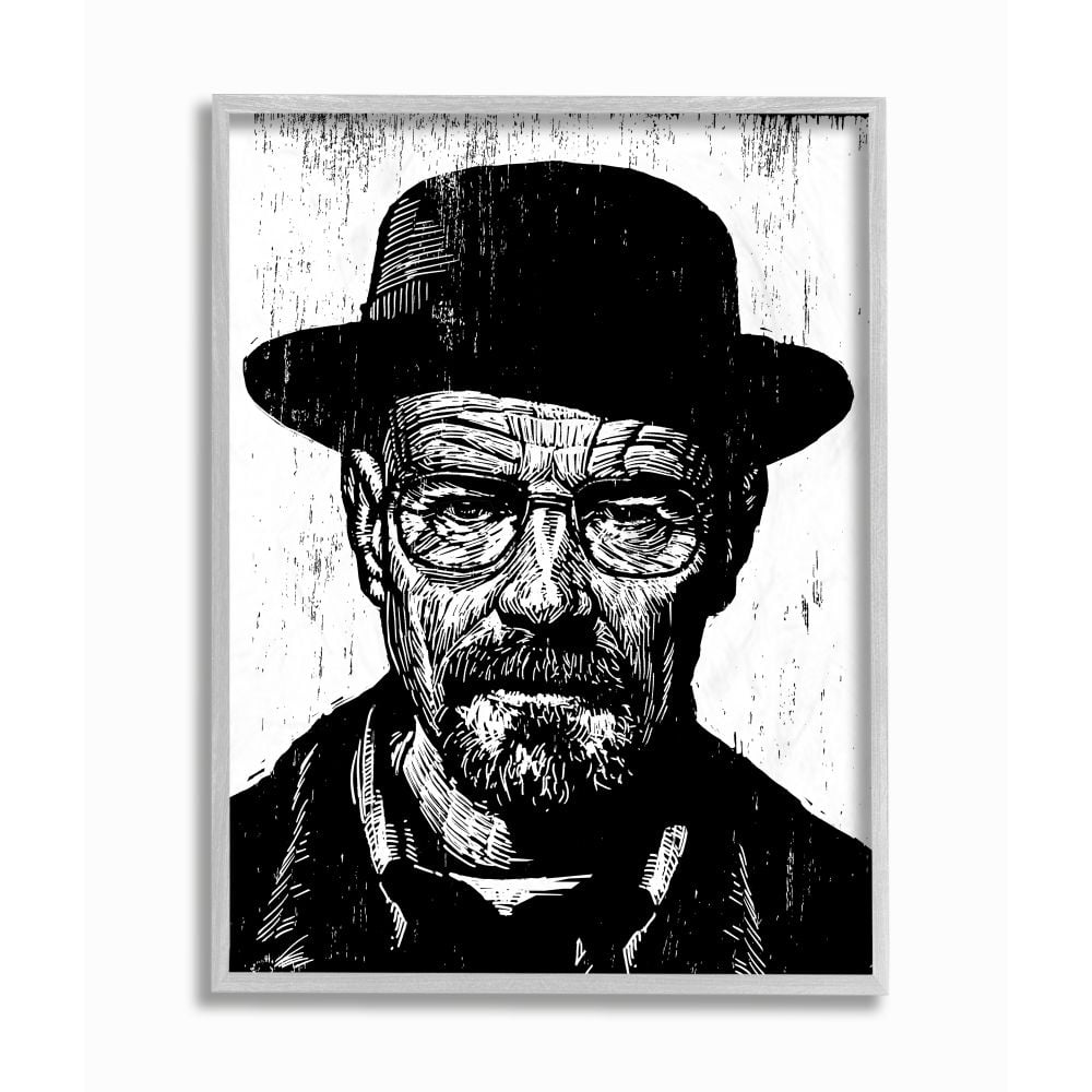 Stupell Industries Walter White Heisenberg Breaking Bad Famous People Portrait Framed Wall Art by Neil Shigley