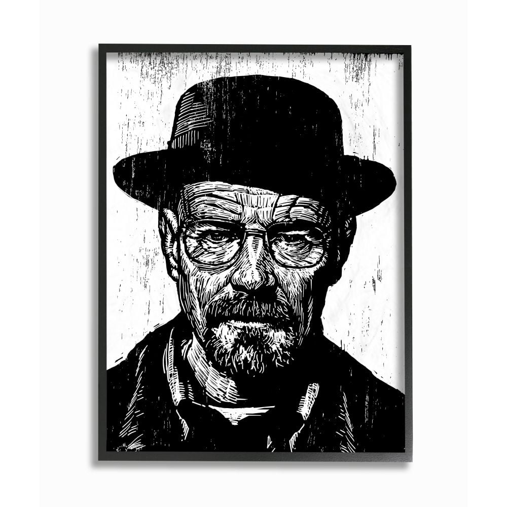 Stupell Industries Walter White Heisenberg Breaking Bad Famous People Portrait Graphic Art Gallery-Wrapped Canvas Print Wall Art, 36x48, by Neil Shigley