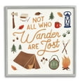 thumbnail image 1 of Stupell Industries Wander Camping Phrase Typography Painting Gray Framed Art Print Wall Art, 12 x 12, 1 of 8
