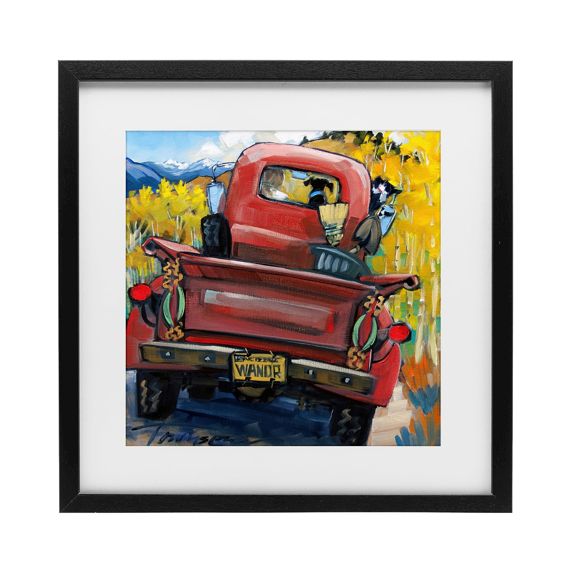 Stupell Industries Wander Truck Through Wheat Grass Black Framed Print Under Glass, design by CR Townsend