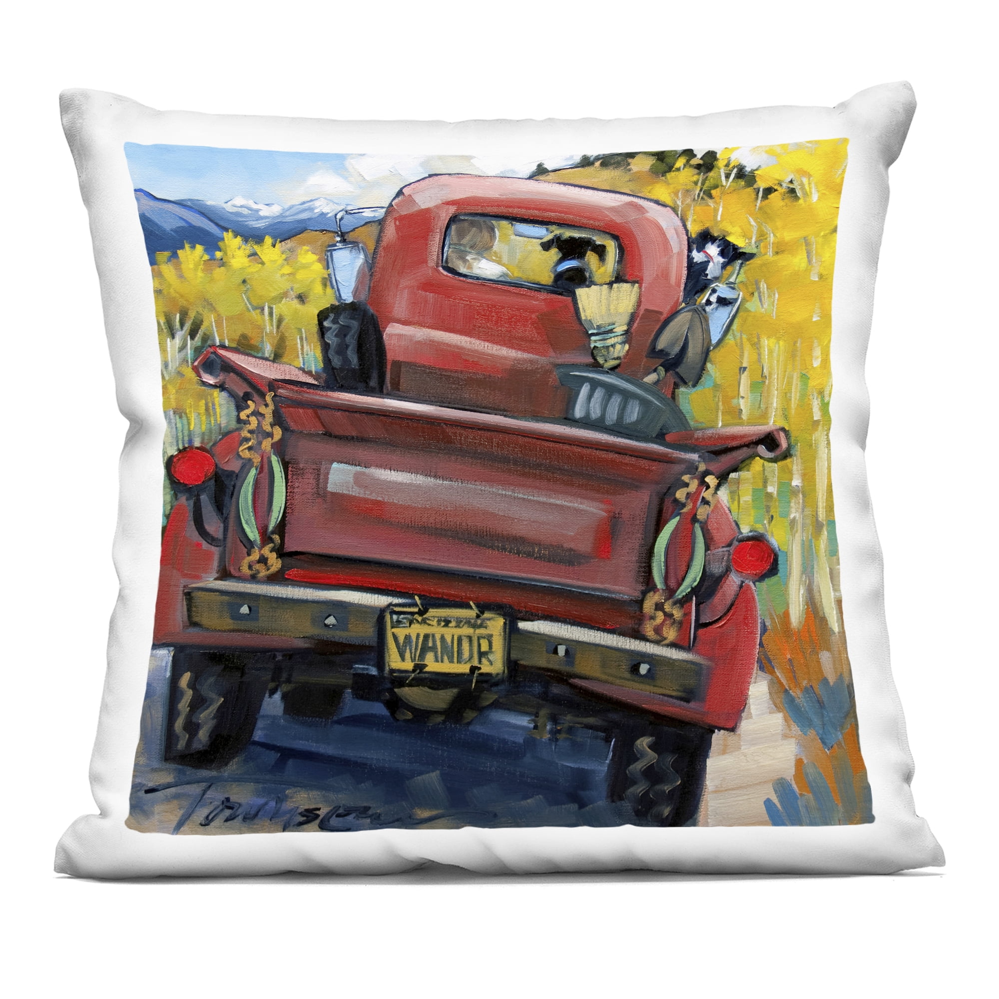 Stupell Industries Wander Truck Through Wheat Grass Decorative Printed Throw Pillow, design by CR Townsend, 18 x 7 x 18
