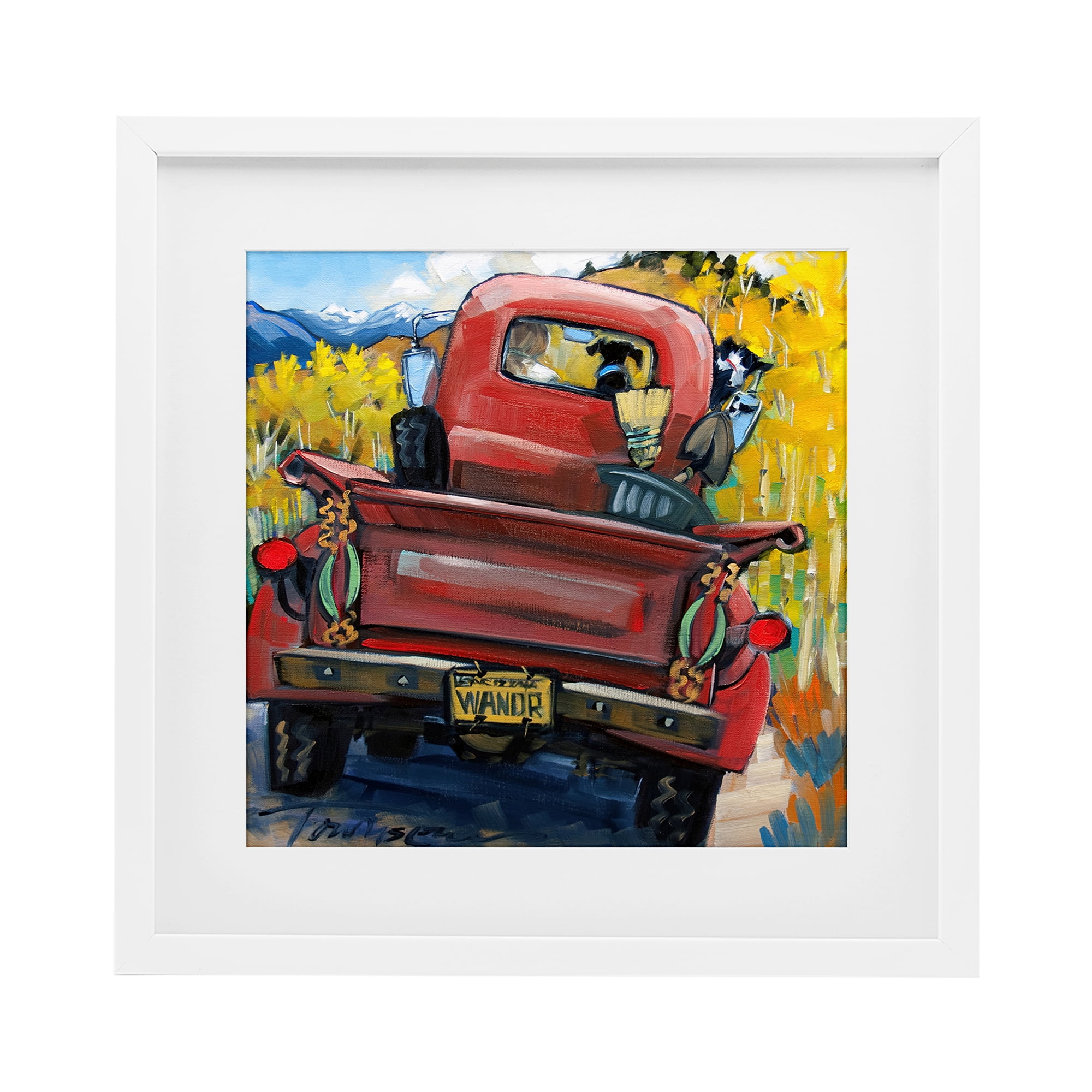 Stupell Industries Wander Truck Through Wheat Grass White Framed Print Under Glass, design by CR Townsend