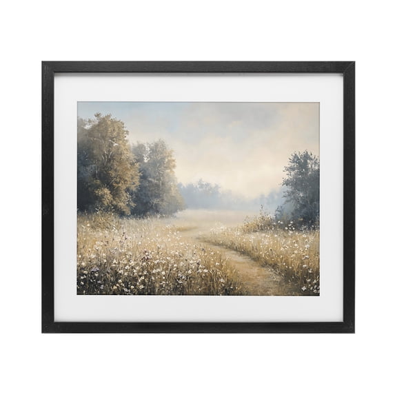 Stupell Industries Traditional Wandering Wildflower Path at Dawn Black Framed Print Under Glass, 16 x 13, by Creative Studio