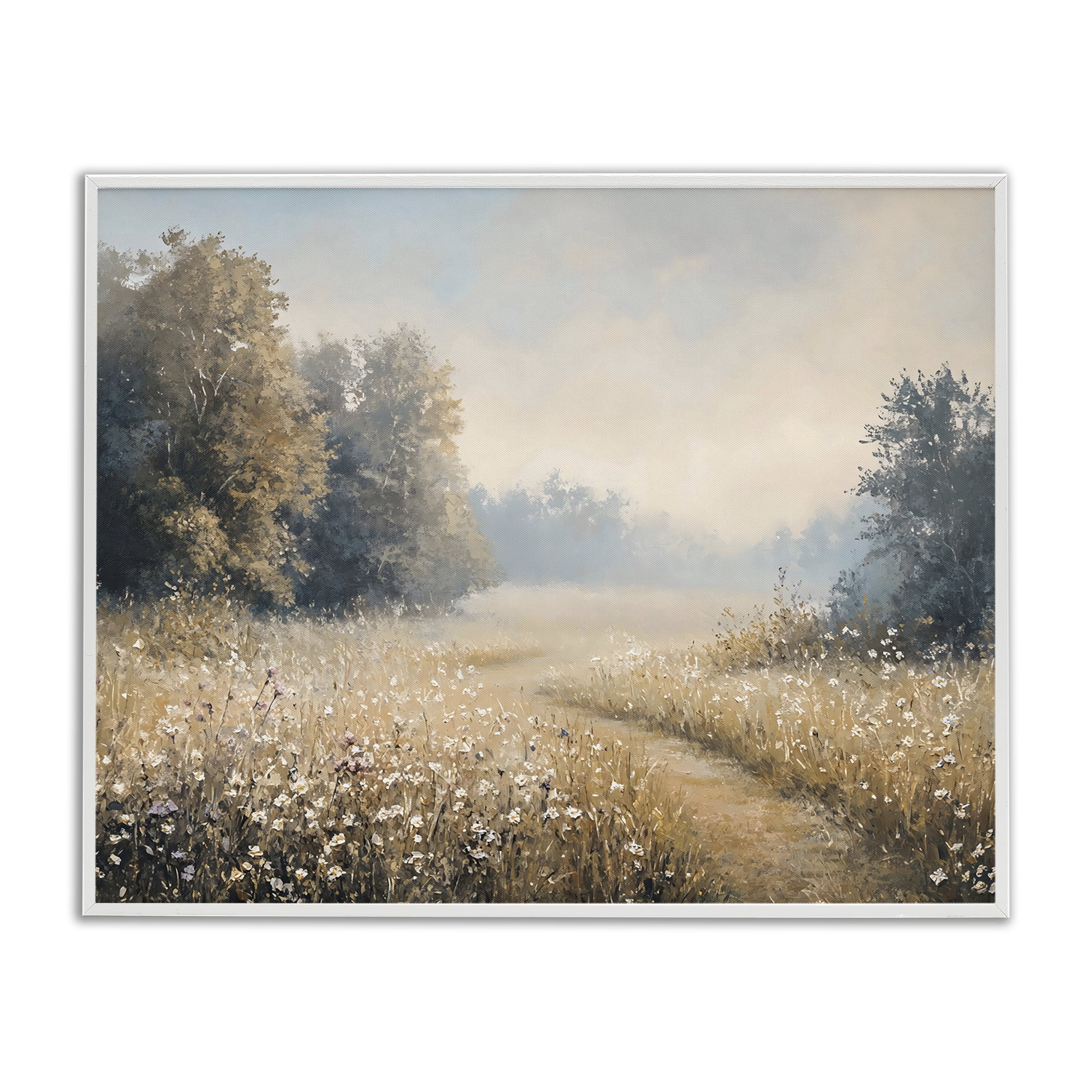 Stupell Industries Wandering Wildflower Path at Dawn White Framed Giclee Art, design by Creative Studio