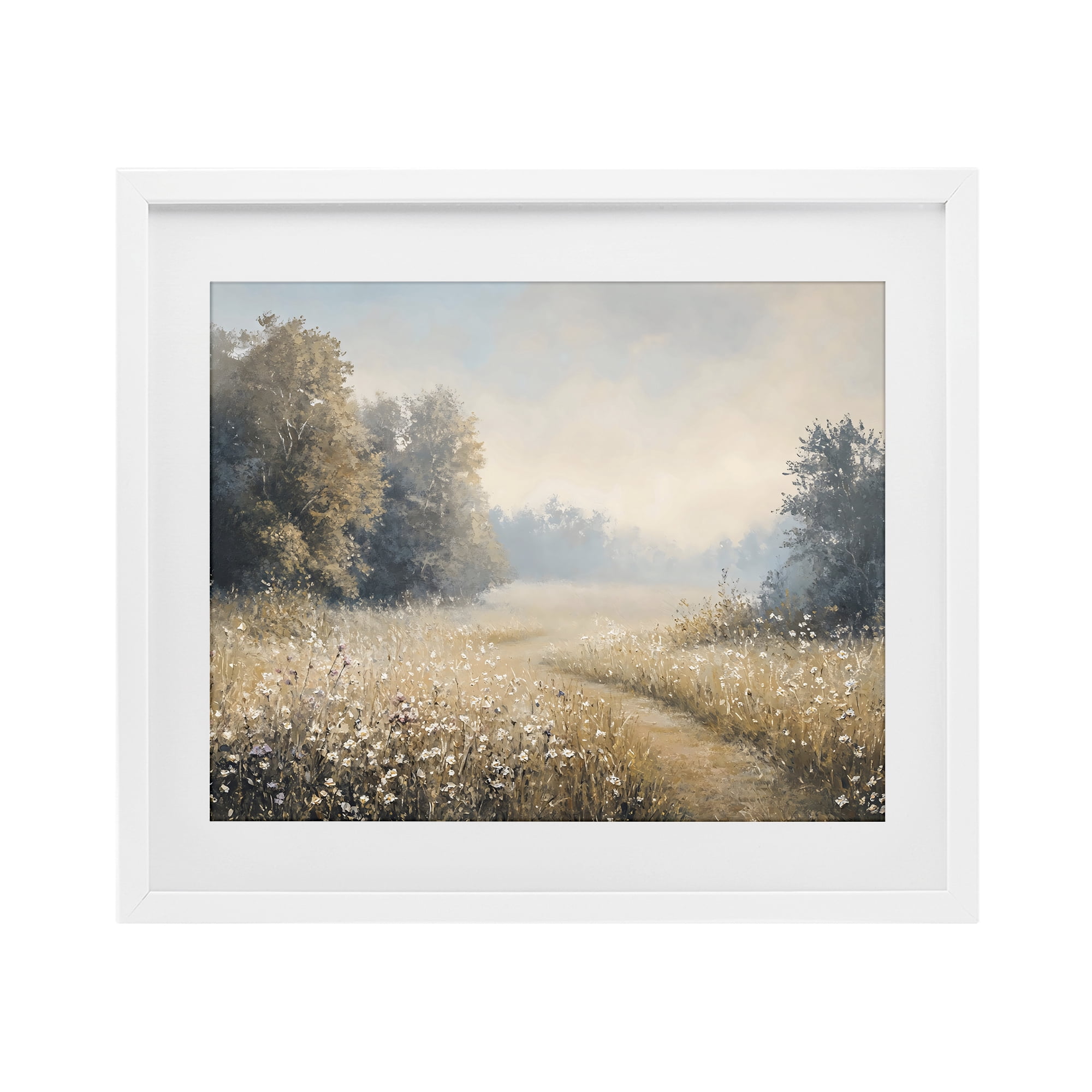 Stupell Industries Wandering Wildflower Path at Dawn White Framed Print Under Glass, design by Creative Studio