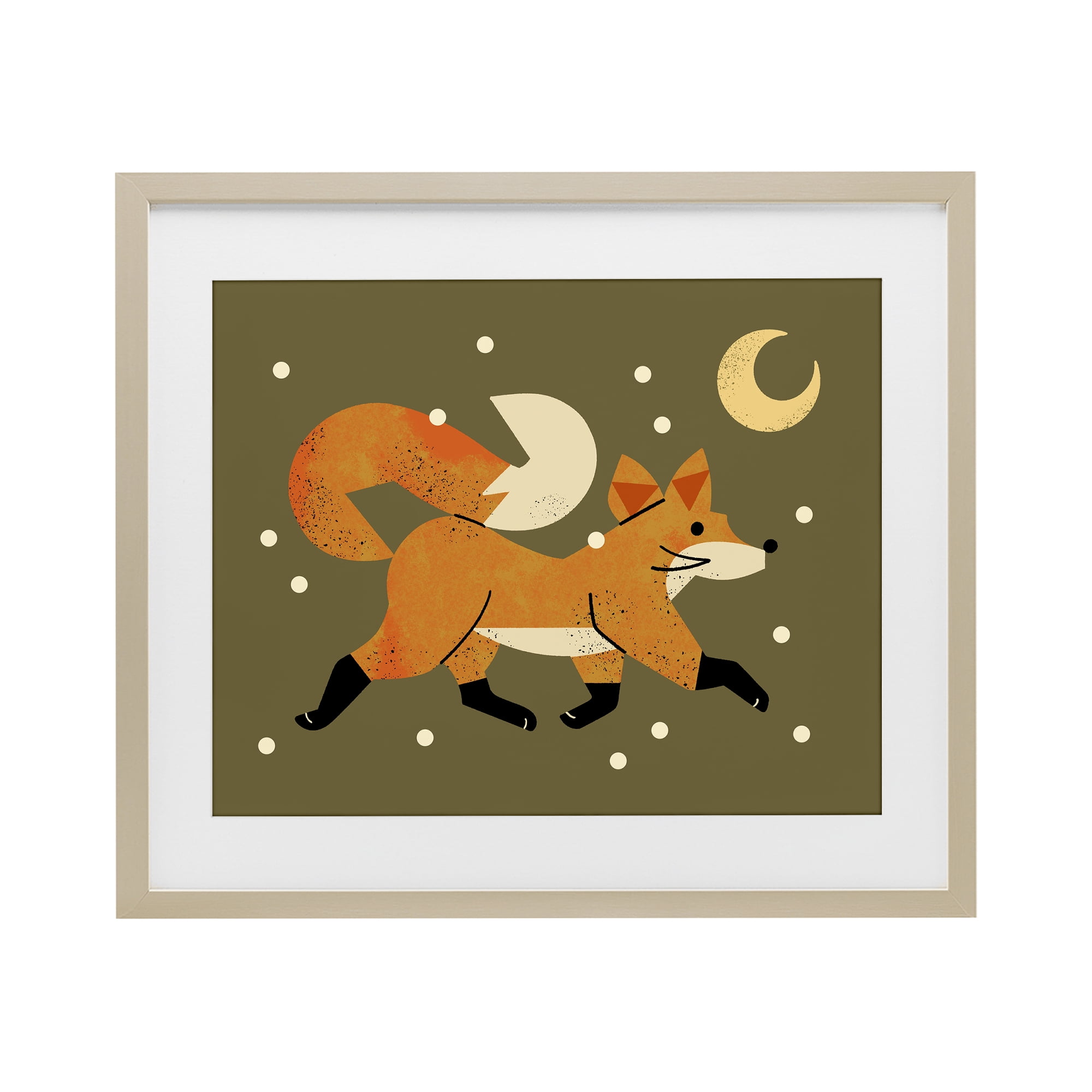 Stupell Industries Wandering Winter Fox Birch Framed Print Under Glass, design by Renea L. Thull