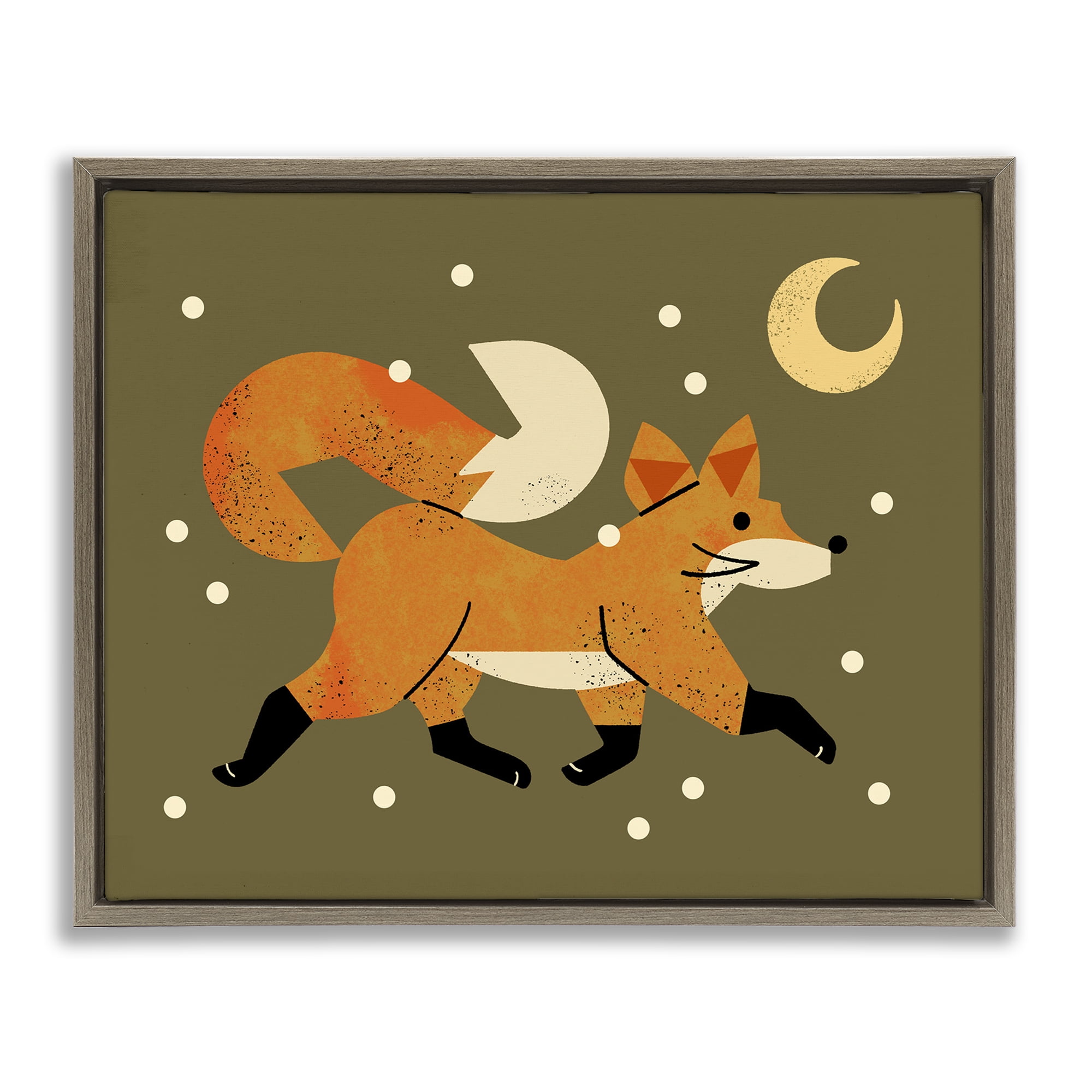 Stupell Industries Wandering Winter Fox Brown Framed Floater Canvas Wall Art, design by Renea L. Thull