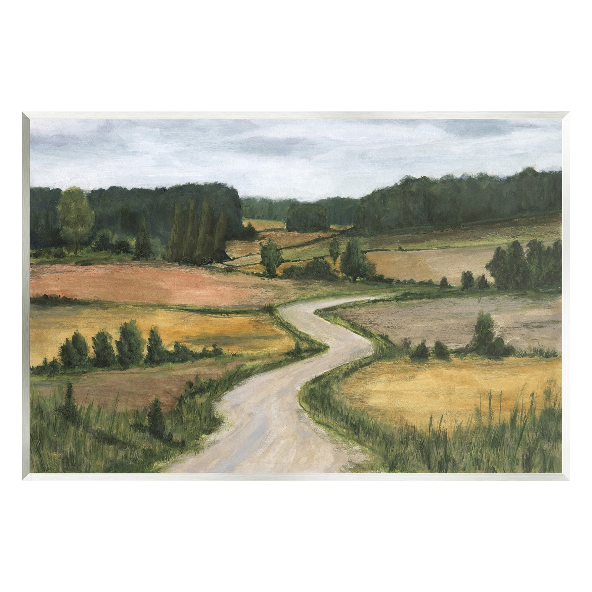 Stupell Industries Waning Rural Rode Landscape Painting Unframed Art Print Wall Art, 15 x 10