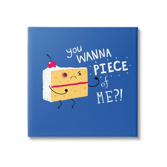 Stupell Industries Wanna Piece Of Me Punk Cake Slice Dessert Typography Canvas Wall Art, 17 x 17, Design by Michael Buxton