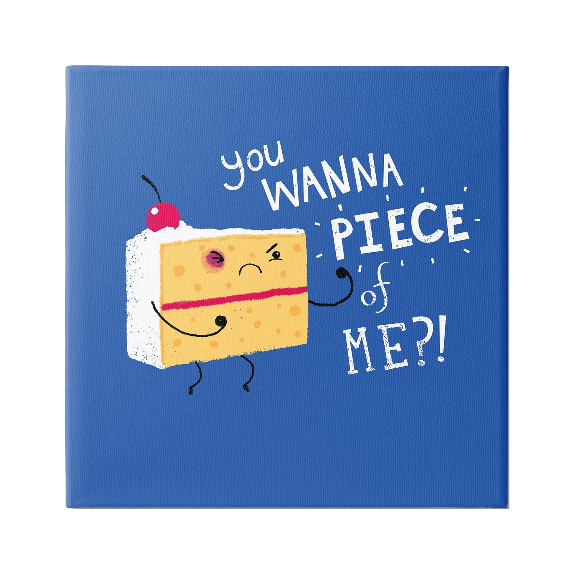 Stupell Industries Wanna Piece Of Me Punk Cake Slice Dessert Typography Canvas Wall Art, 36 x 36, Design by Michael Buxton