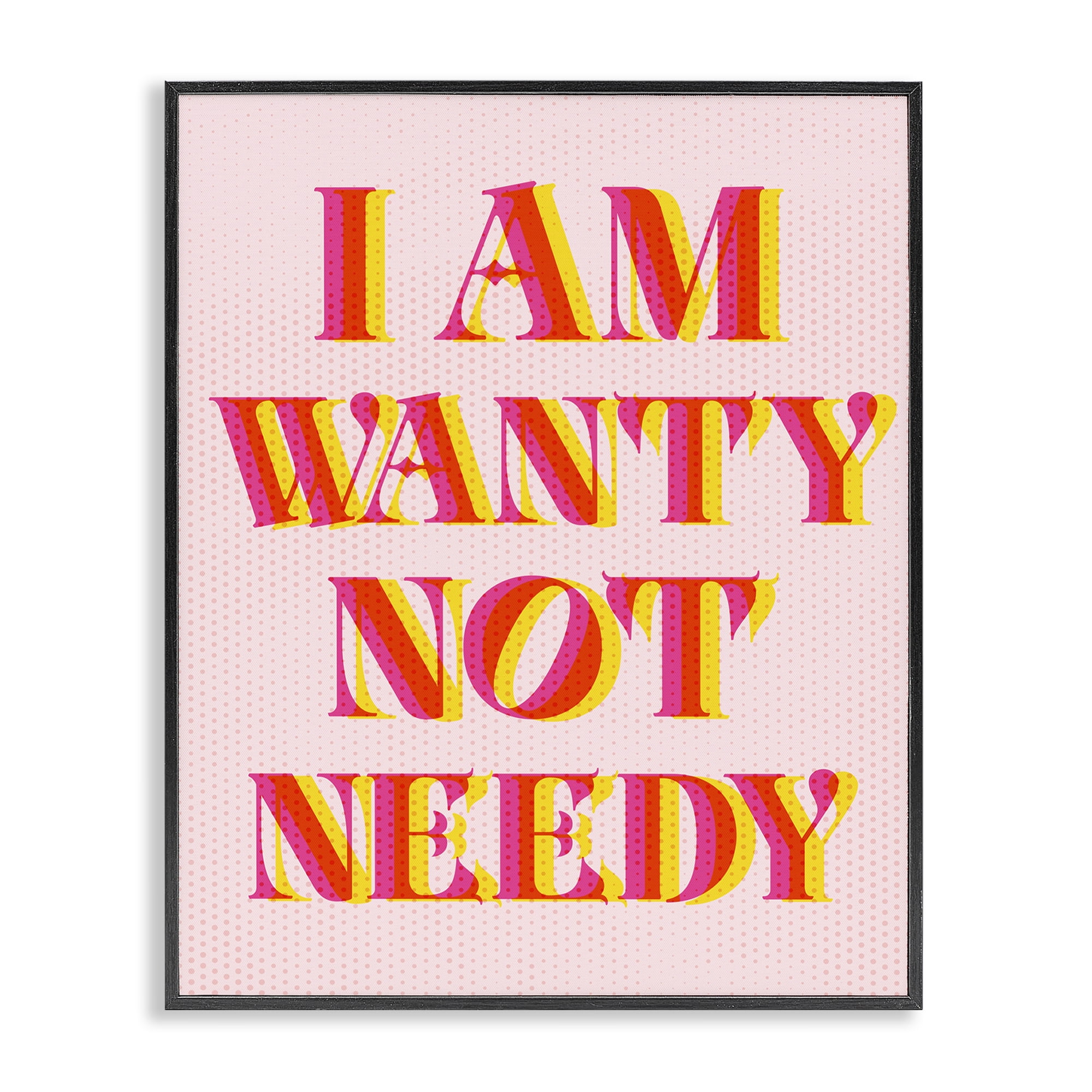 Stupell Industries Wanty Not Needy Text & Numbers Painting Black Framed Art Print Wall Art, 24 x 30