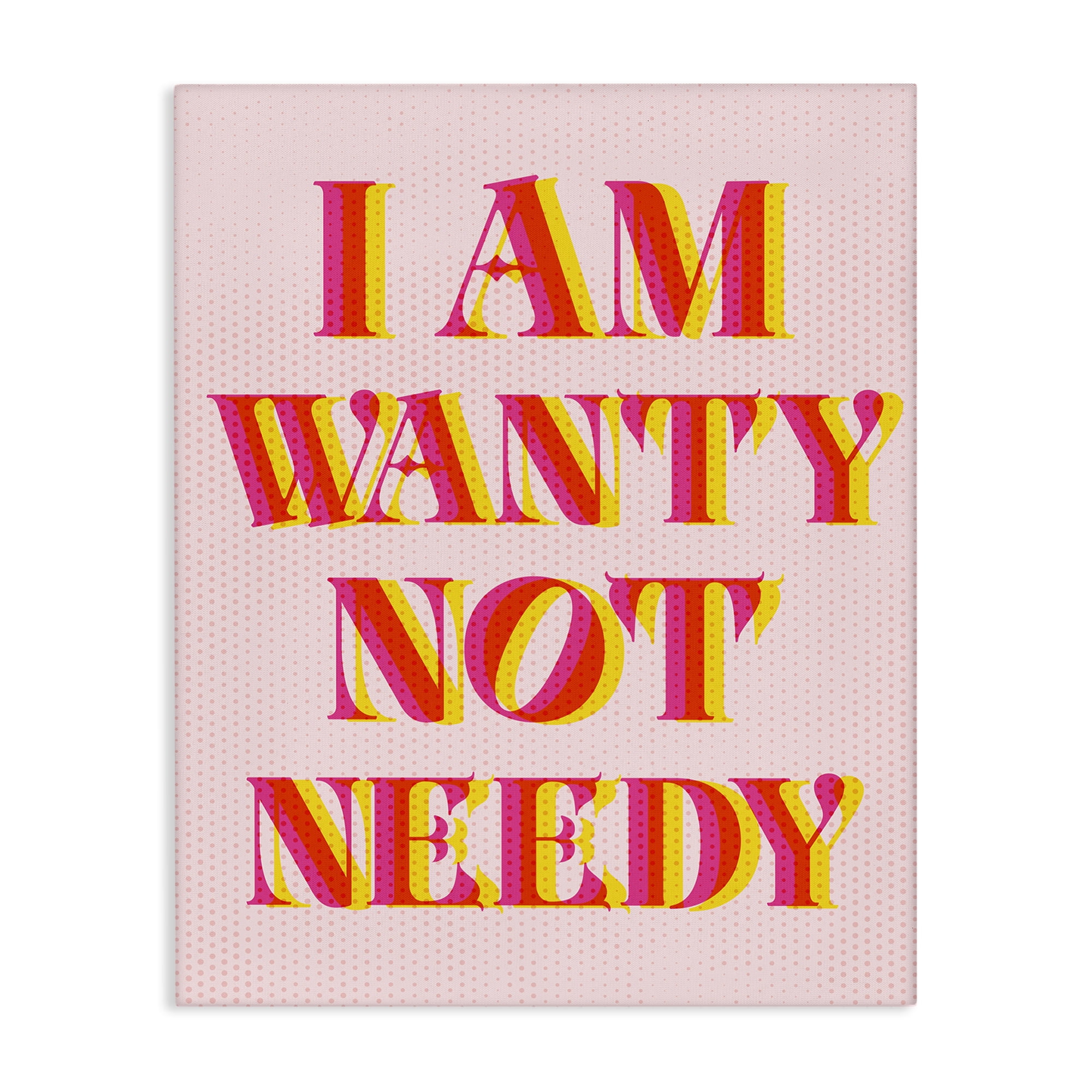 Stupell Industries Wanty Not Needy Text & Numbers Painting Wrapped Canvas Art Print Wall Art, 16 x 20
