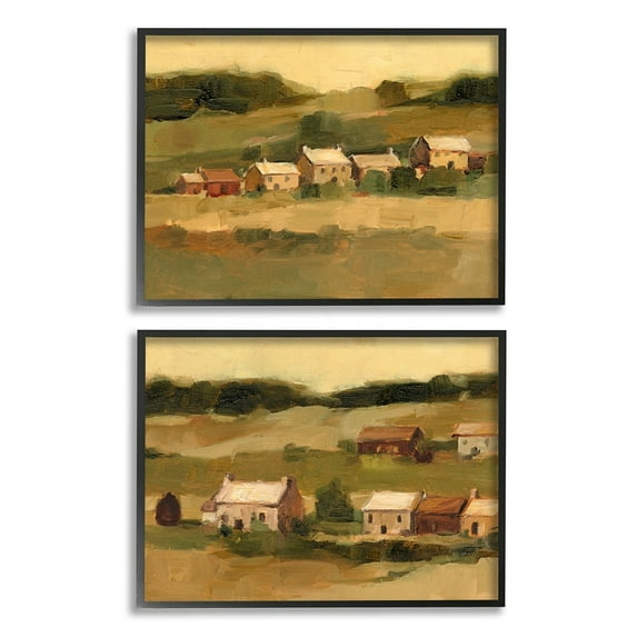 Stupell Industries Warm Cottage Hill Landscape Rolling Fields Black Framed by Ethan Harper