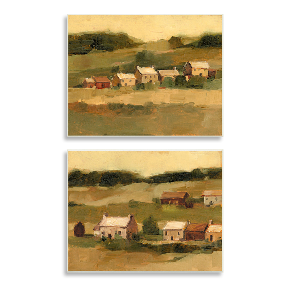 Stupell Industries Warm Cottage Hill Landscape Rolling Fields Wall Plaque by Ethan Harper