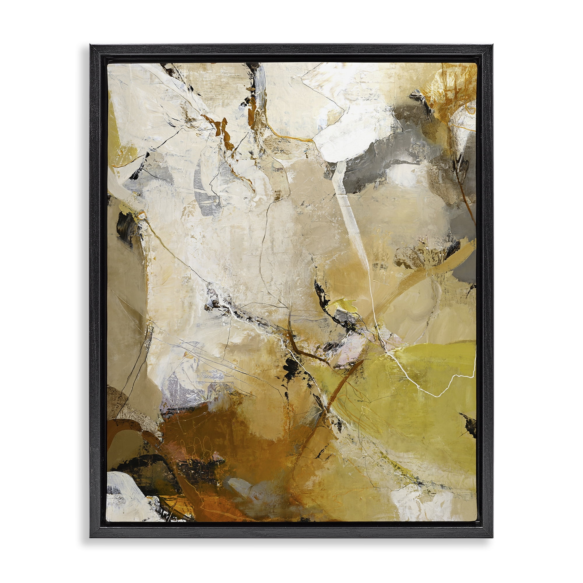 Stupell Industries Warm Earth Tones In Motion Black Framed Floater Canvas Wall Art, design by Design Fabrikken