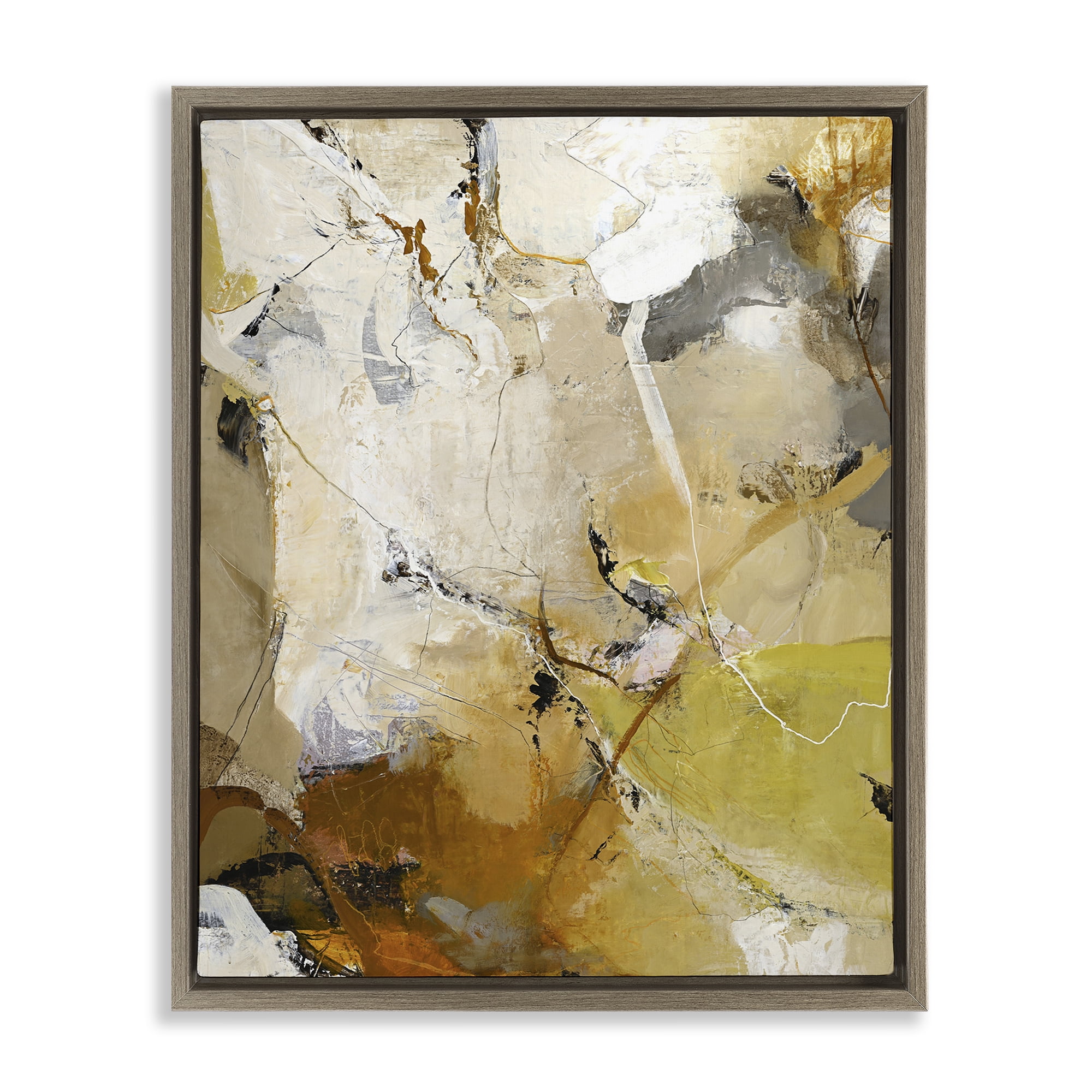 Stupell Industries Warm Earth Tones In Motion Brown Framed Floater Canvas Wall Art, design by Design Fabrikken
