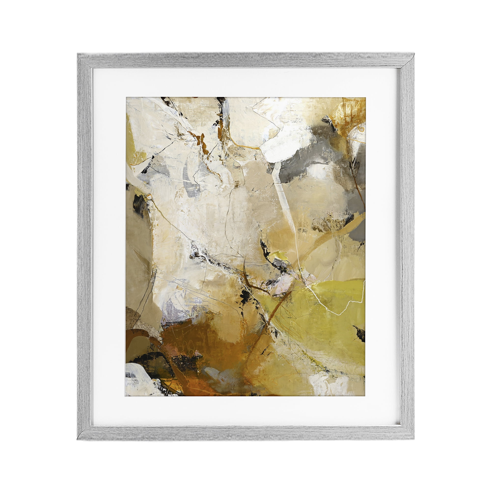 Stupell Industries Warm Earth Tones In Motion Gray Framed Print Under Glass, design by Design Fabrikken