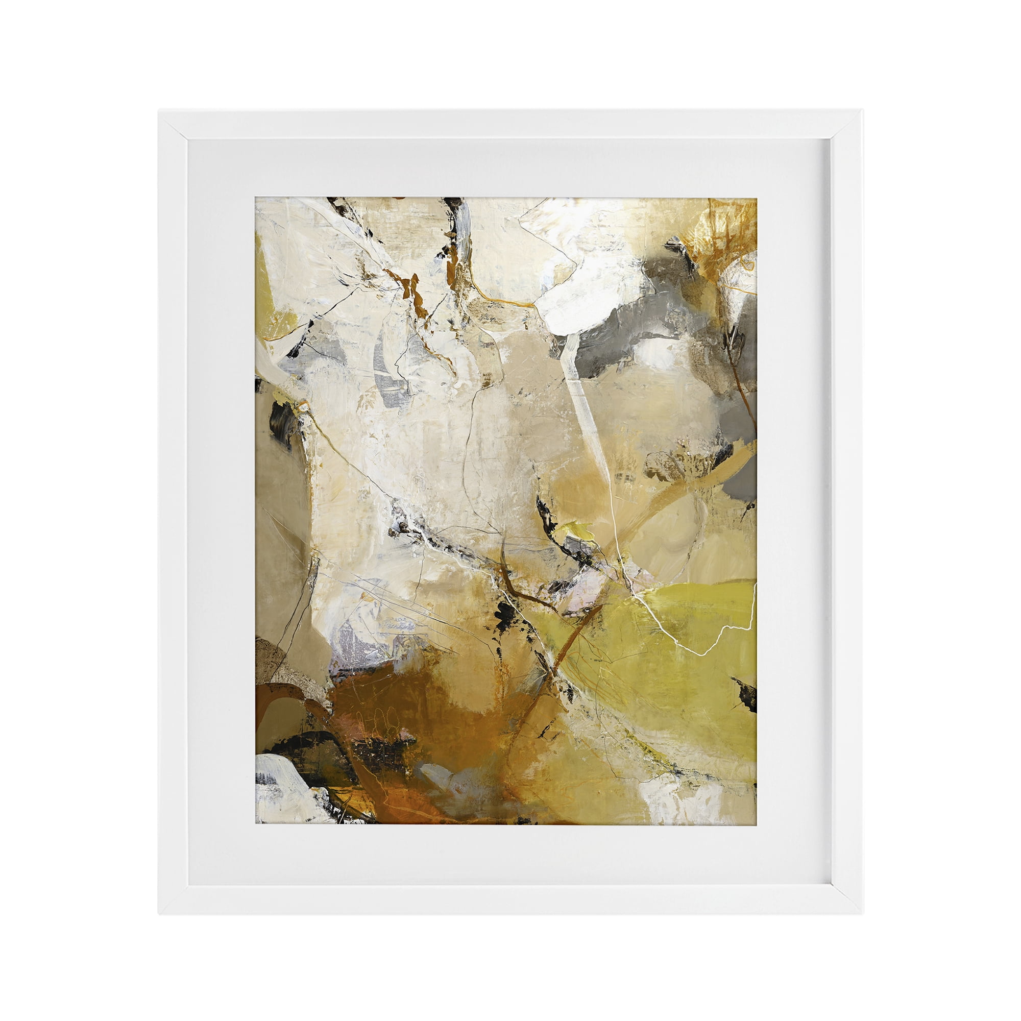 Stupell Industries Warm Earth Tones In Motion White Framed Print Under Glass, design by Design Fabrikken