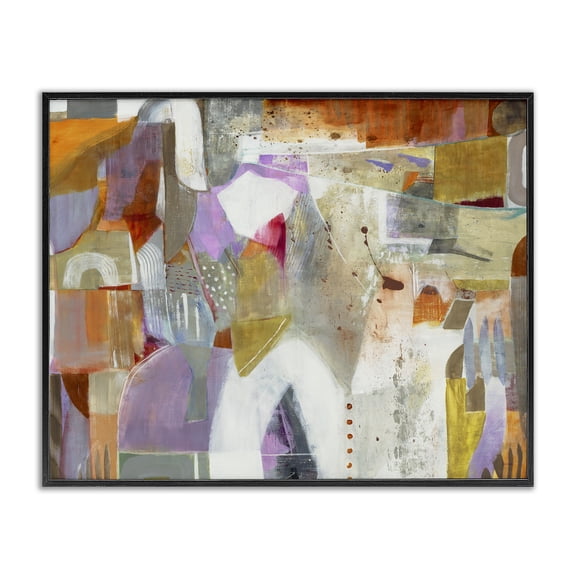 Stupell Industries Warm Eclectic Composition Black Framed Giclee Art design by Jill Martin, 24 x 30