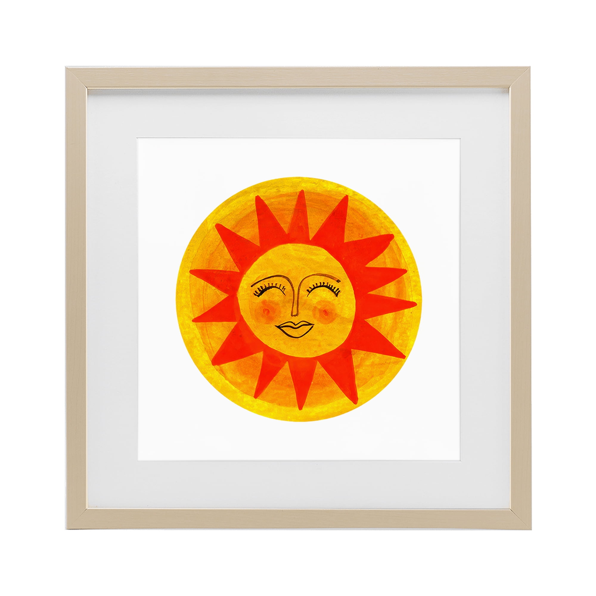 Stupell Industries Warm Fiery Sun Birch Framed Print Under Glass, design by Katherine Herrell Studio
