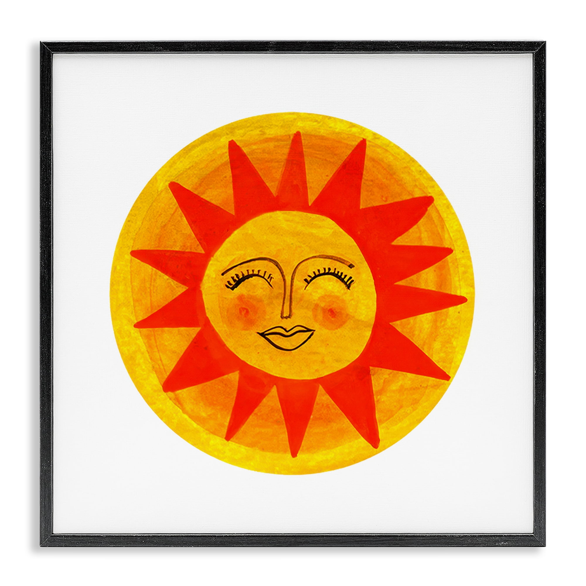 Stupell Industries Warm Fiery Sun Black Framed Giclee Art, design by Katherine Herrell Studio