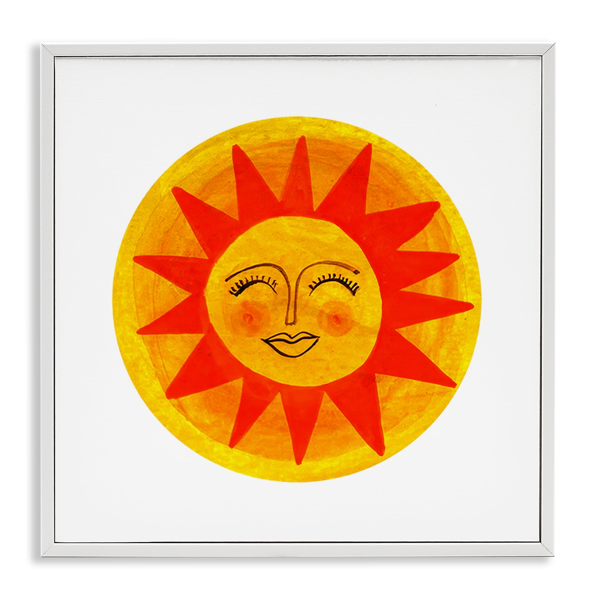 Stupell Industries Warm Fiery Sun White Framed Giclee Art, design by Katherine Herrell Studio
