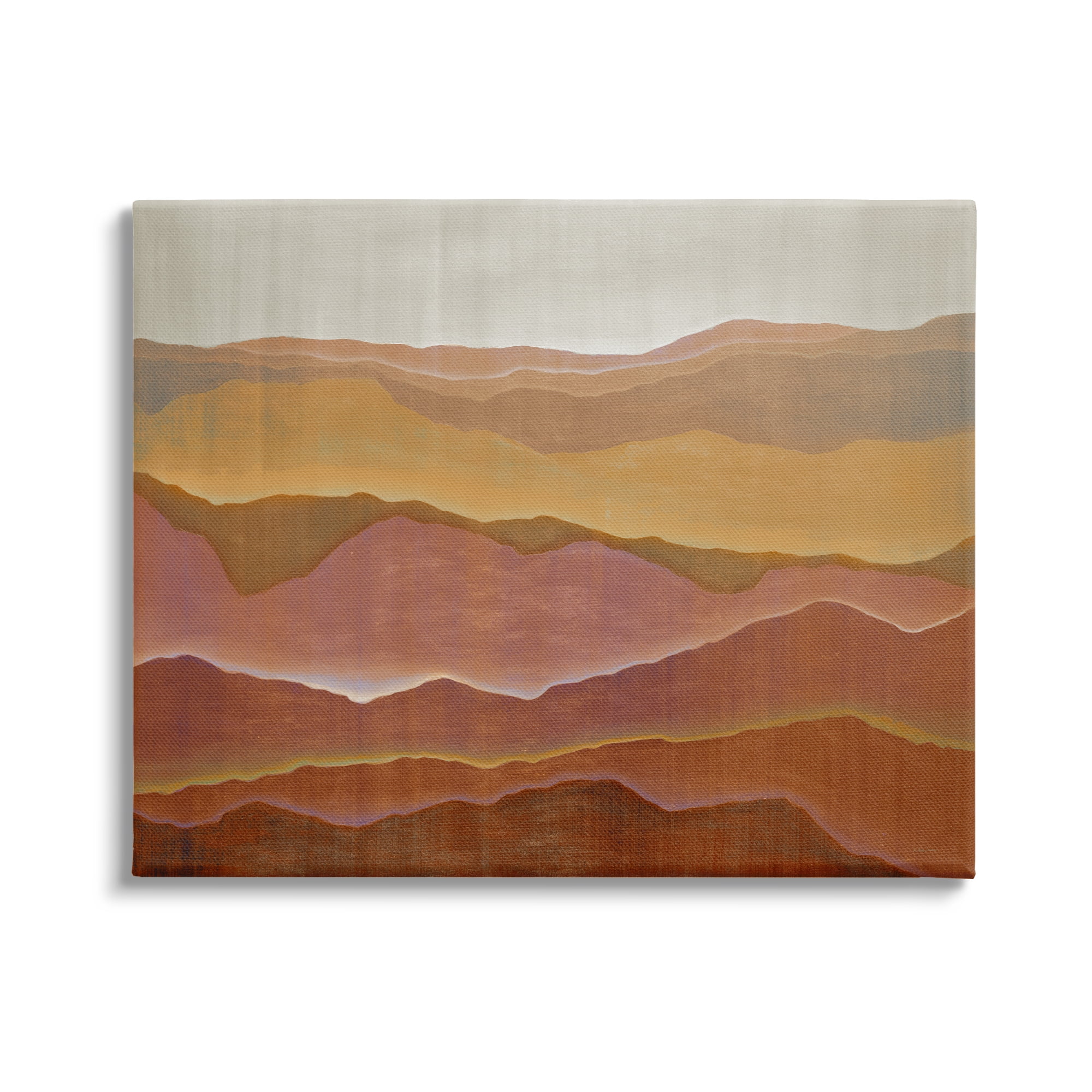 Stupell Industries Warm Glowing Mountain Range Overlay Desert Landscape Painting Gallery Wrapped Canvas Print Wall Art, Design by Liz Jardine
