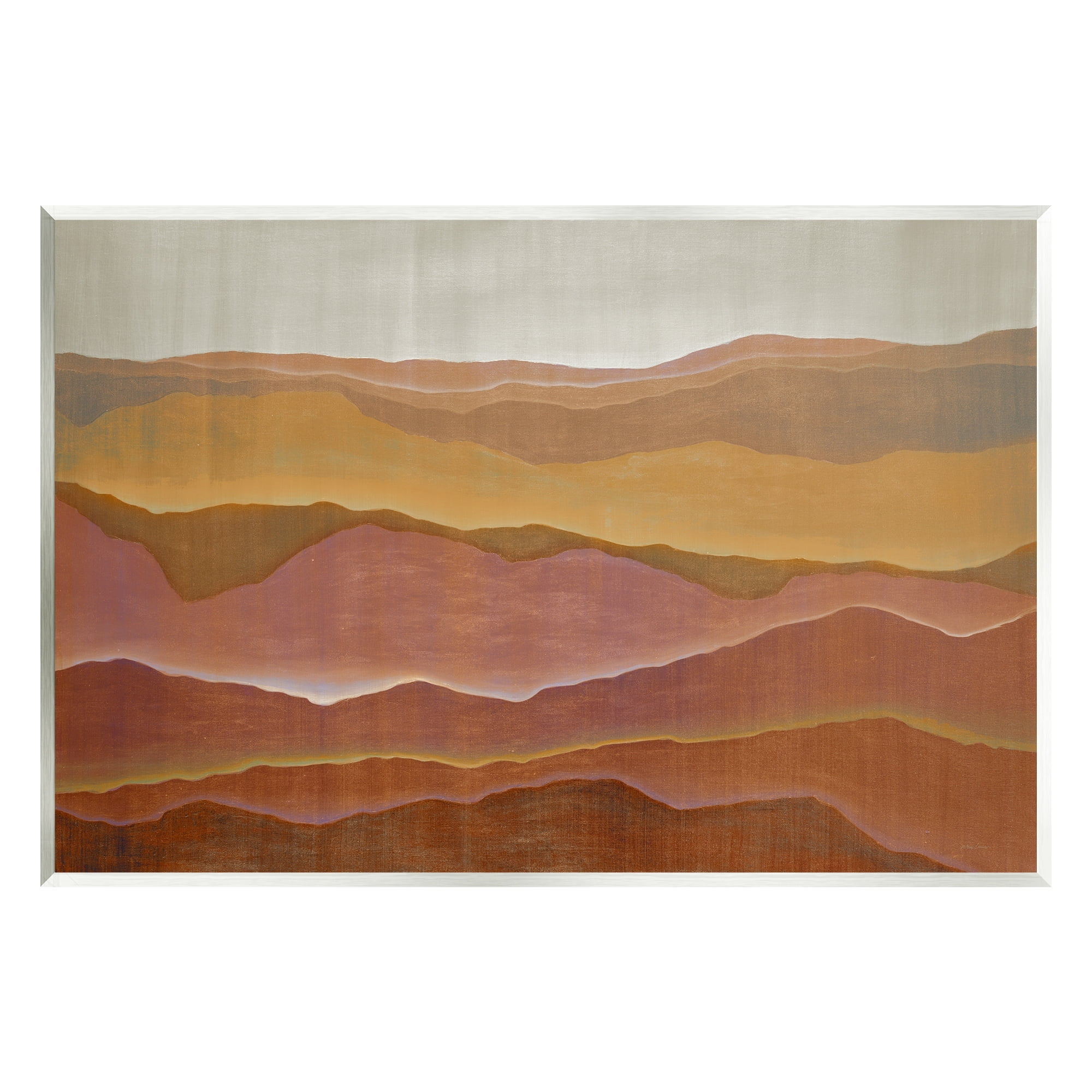 Stupell Industries Warm Glowing Mountain Range Overlay Desert Landscape Painting Unframed Art Print Wall Art, Design by Liz Jardine