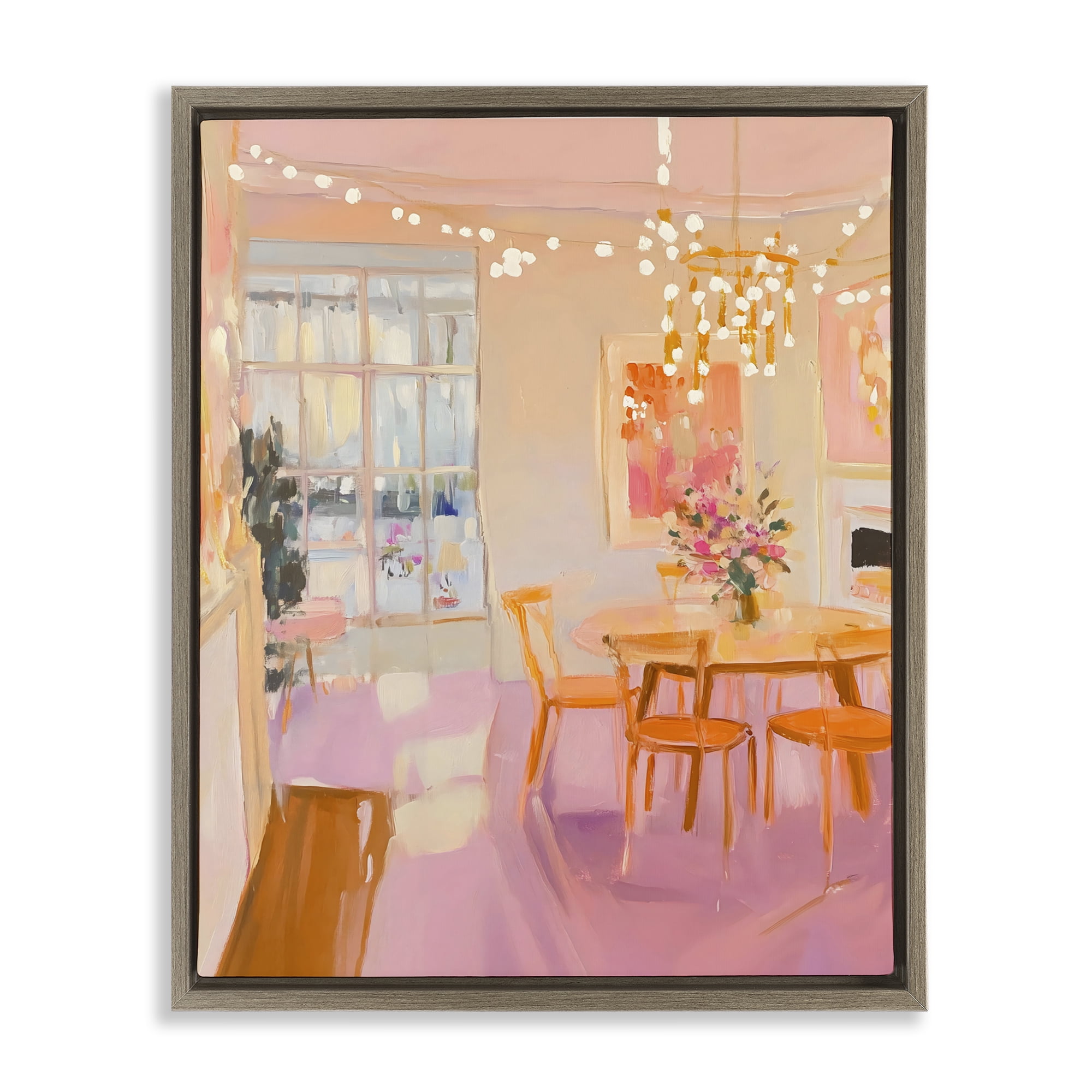 Stupell Industries Warm & Inviting Dining Room Brown Framed Floater Canvas Wall Art, design by The Prints Vibe
