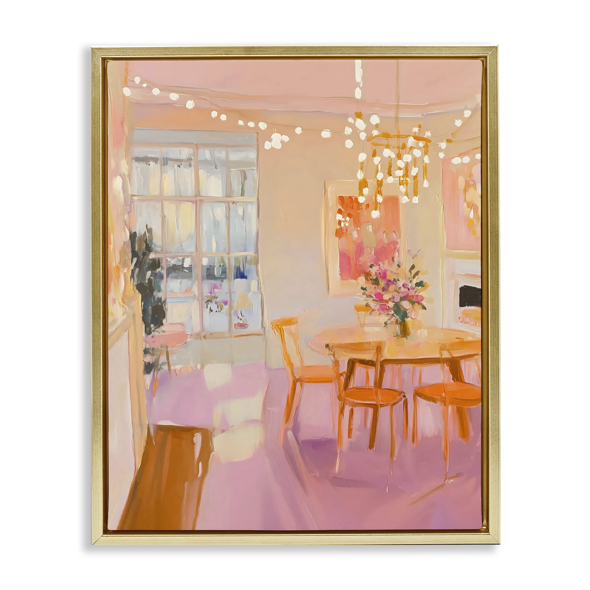 Stupell Industries Warm & Inviting Dining Room Gold Framed Floater Canvas Wall Art, design by The Prints Vibe
