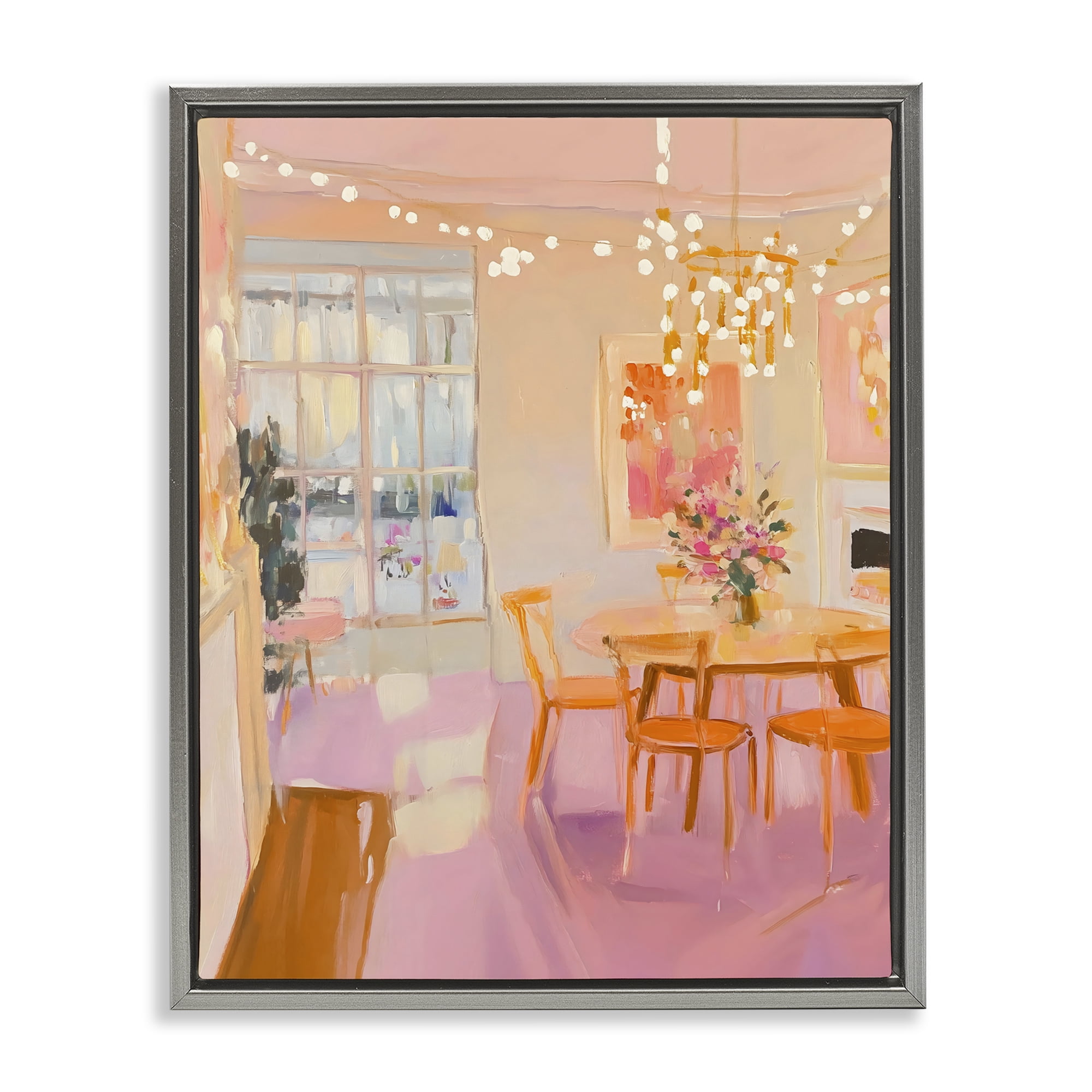 Stupell Industries Warm & Inviting Dining Room Gray Framed Floater Canvas Wall Art, design by The Prints Vibe