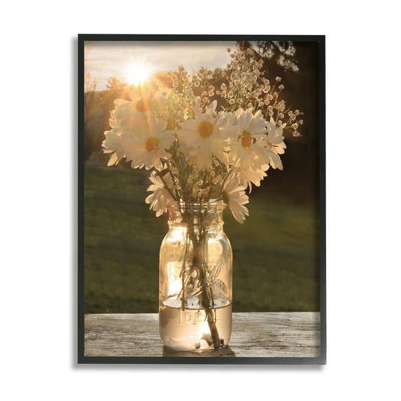 Stupell Industries Warm Meadow Daisies Mason Jar Rural Picnic Flowers,11 x 14, Design by Lori Deiter