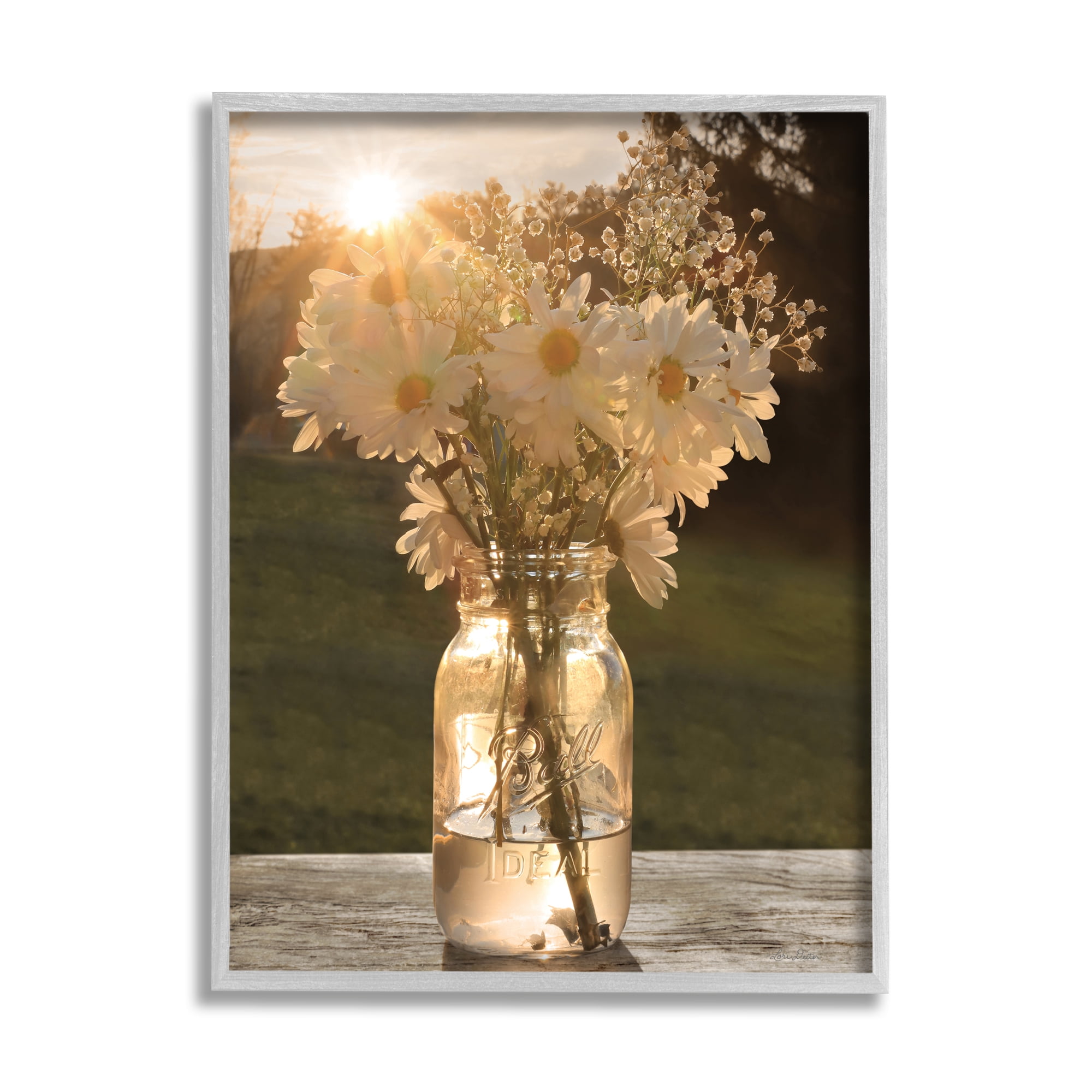 Stupell Industries Warm Meadow Daisies Mason Jar Rural Picnic Flowers,24 x 30, Design by Lori Deiter