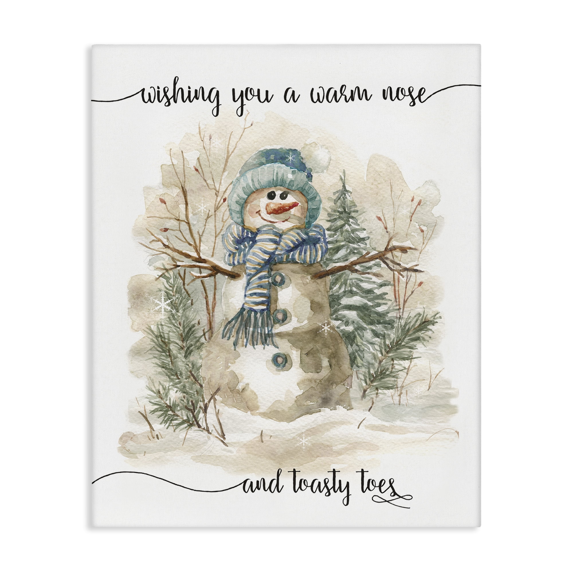 Stupell Industries Warm Nose & Toasty Toes Holiday Painting Gallery Wrapped Canvas Art Prints Wall Art, 24 x 30