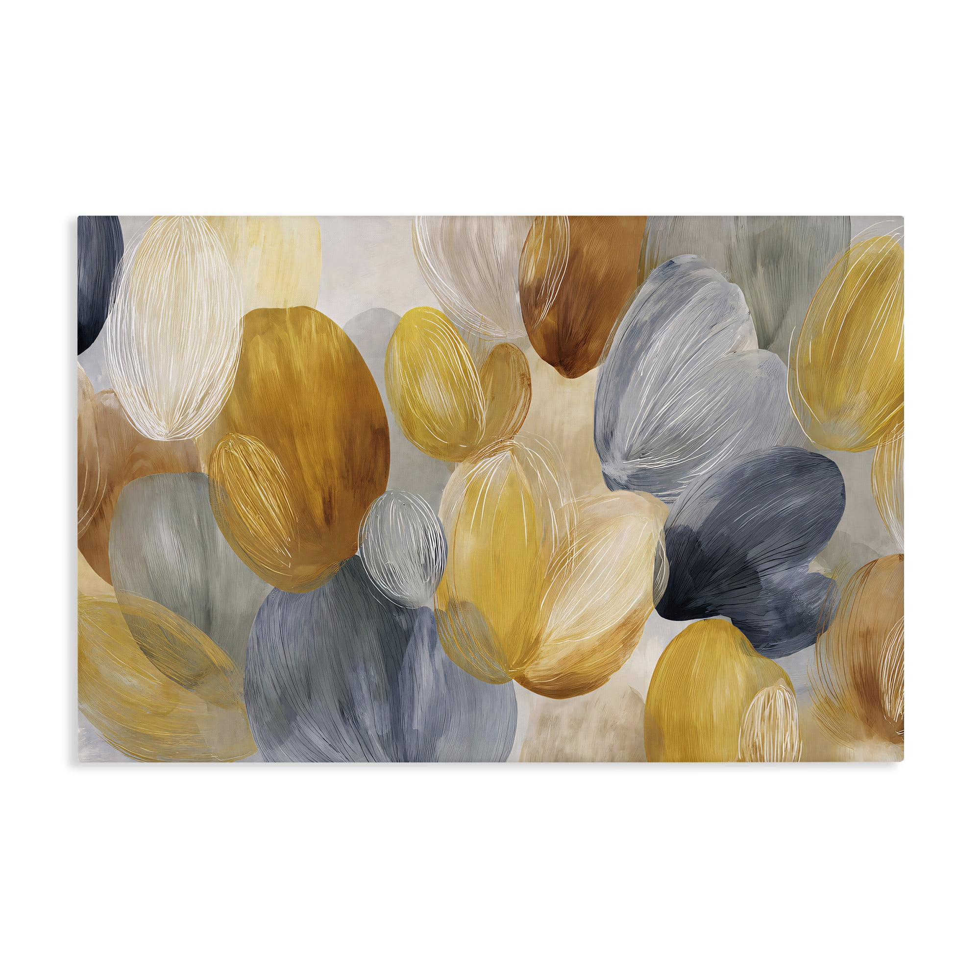 Stupell Industries Warm Oblong Layered Shapes Canvas Wall Art, design by Jacky Ngan